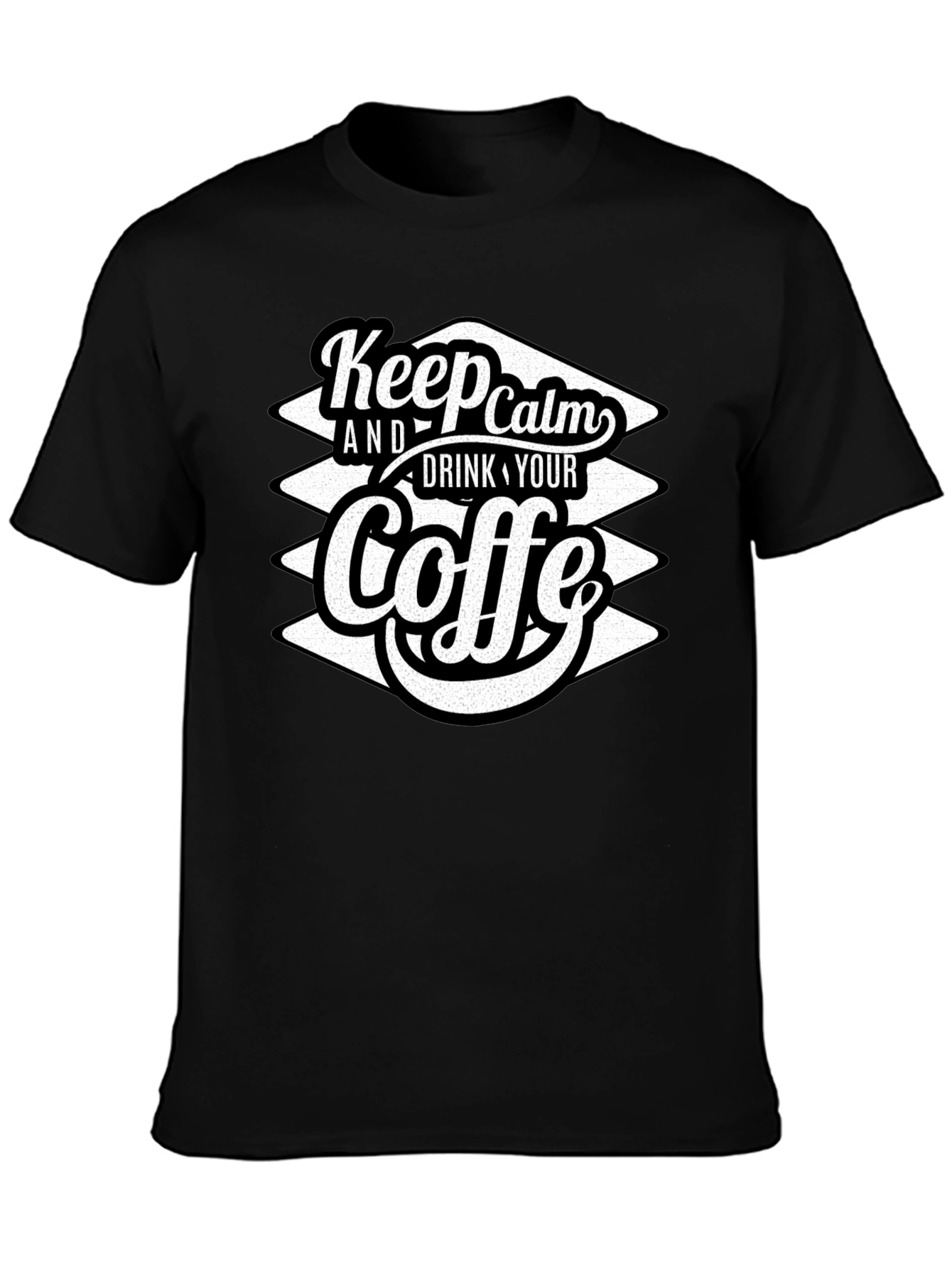 Black Keep Calm and Drink Your Coffe T-Shirt view 3