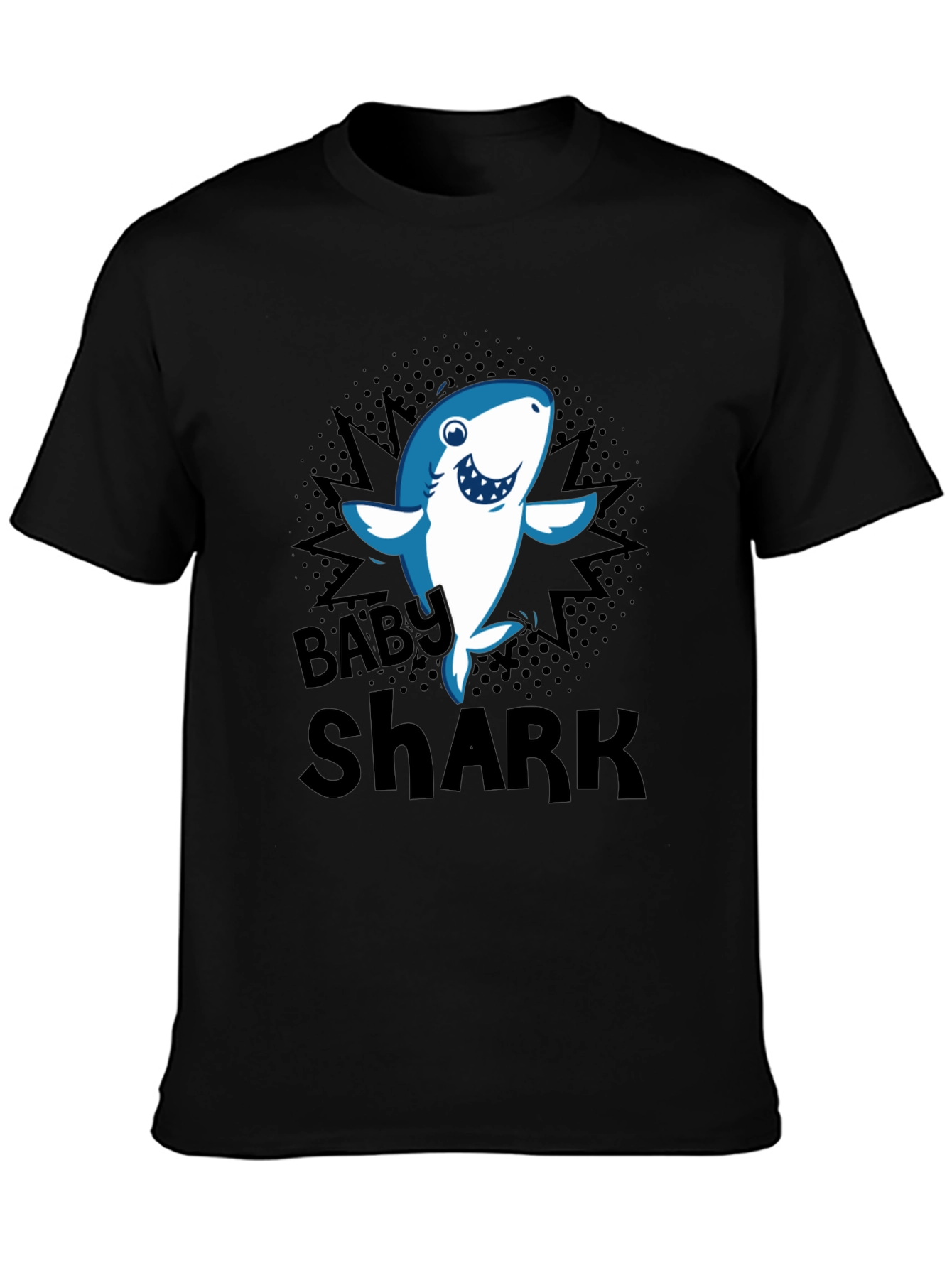 Black Baby Shark Graphic T-Shirt - Black Cotton Blend view 3