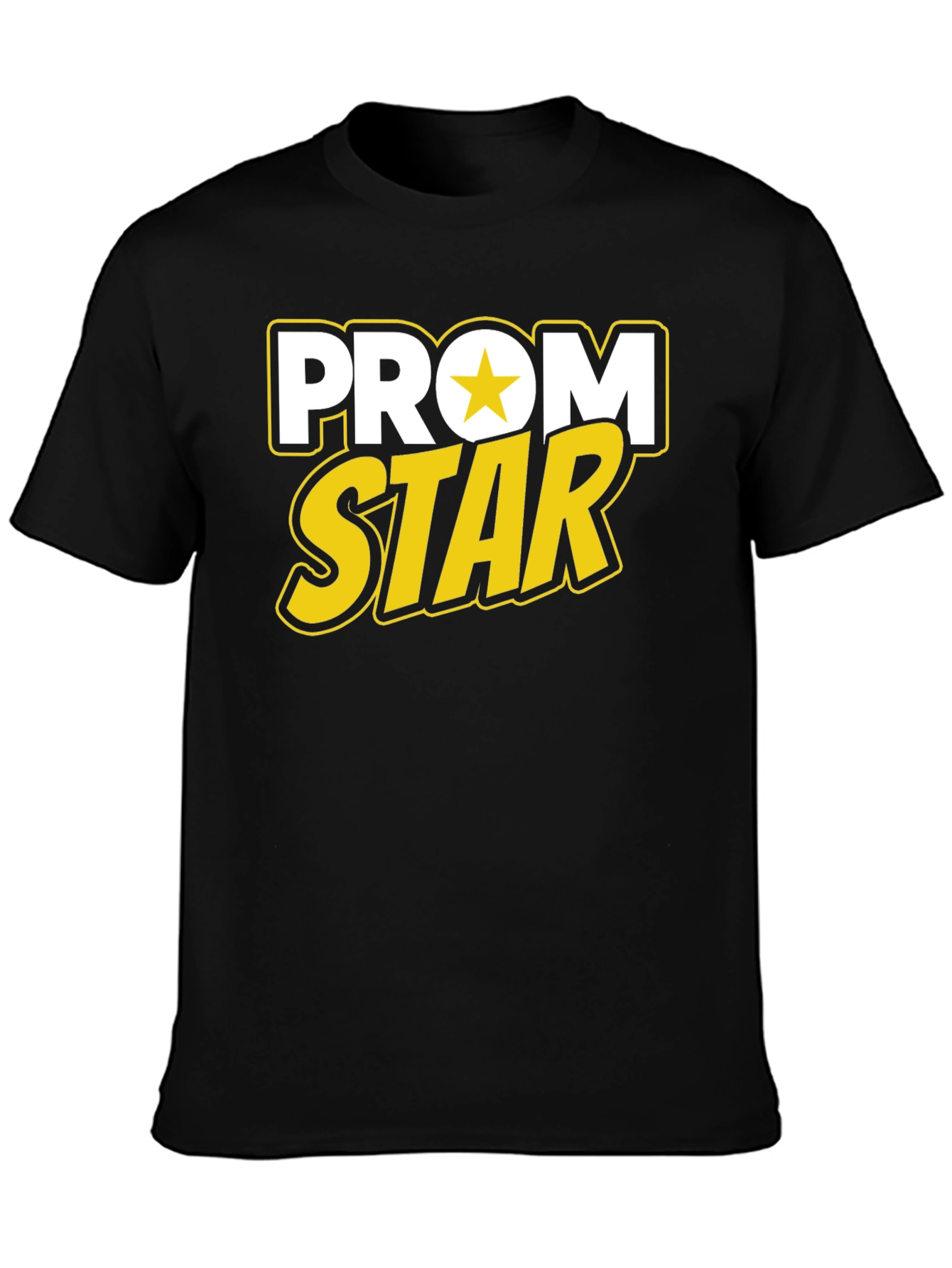 Black Prom Star Graphic Tee - Black Cotton T-Shirt view 3