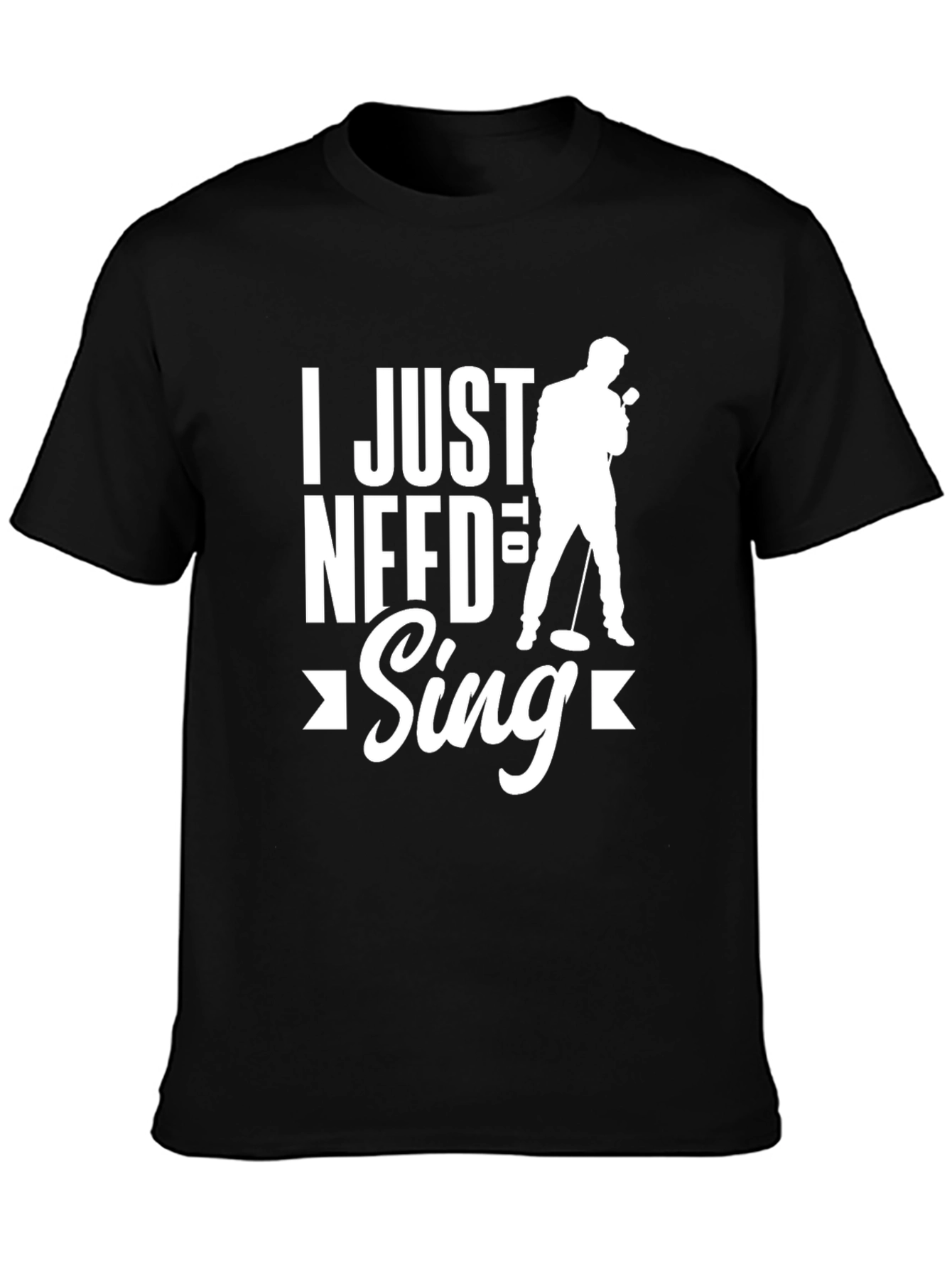 Black I Just Need to Sing Graphic T-Shirt view 3