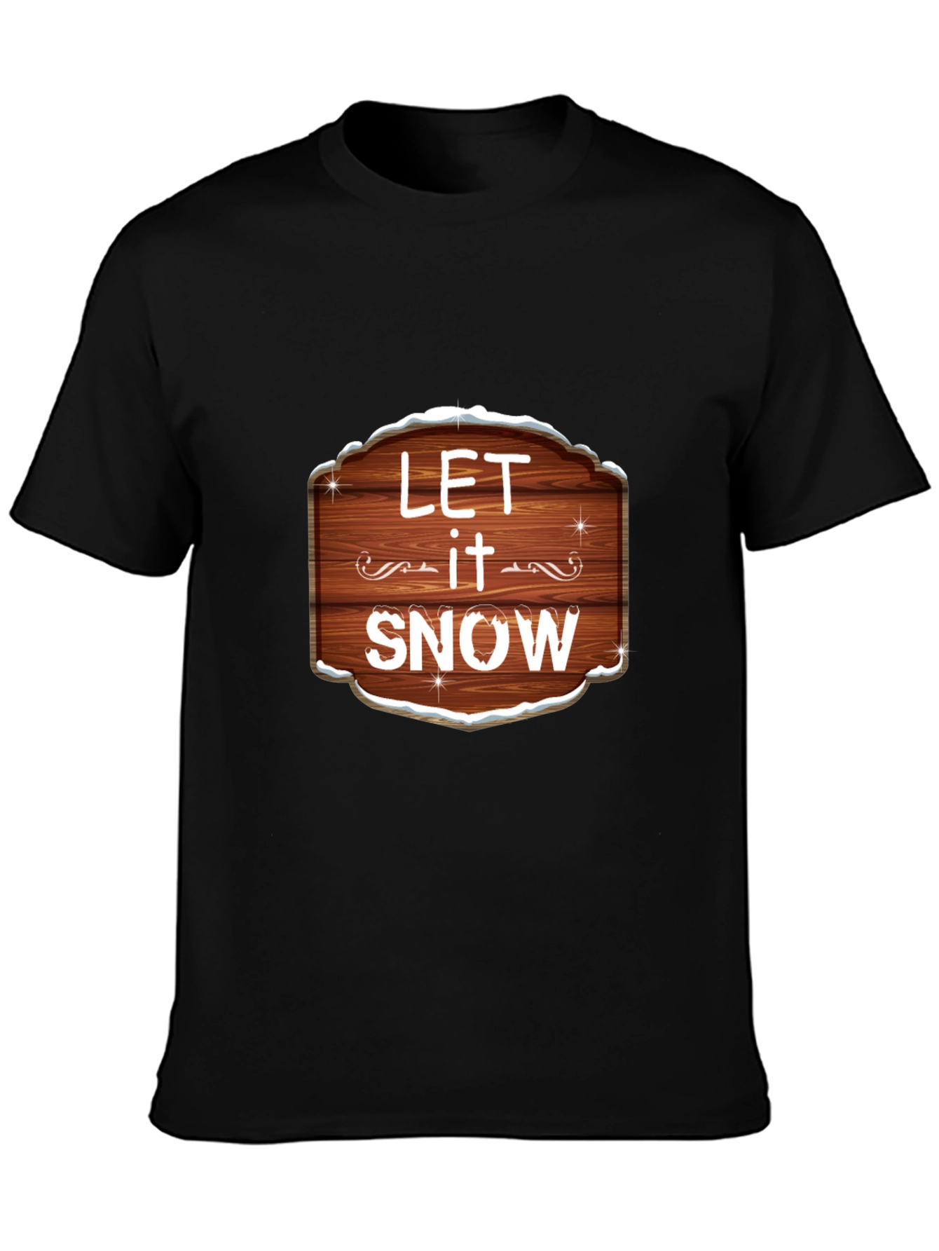 Black Let it Snow Graphic Tee - Festive Holiday Shirt view 3