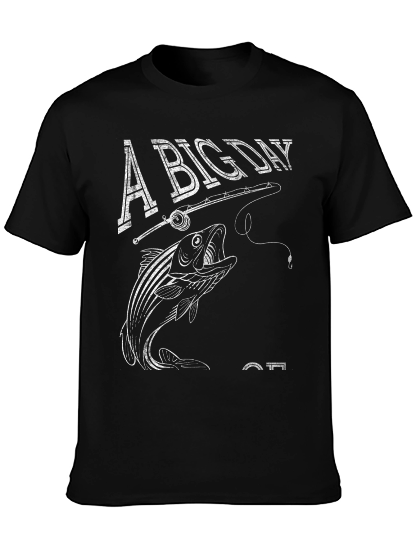 Black A Big Day Fishing T-Shirt - Angler's Catch Tee view 3