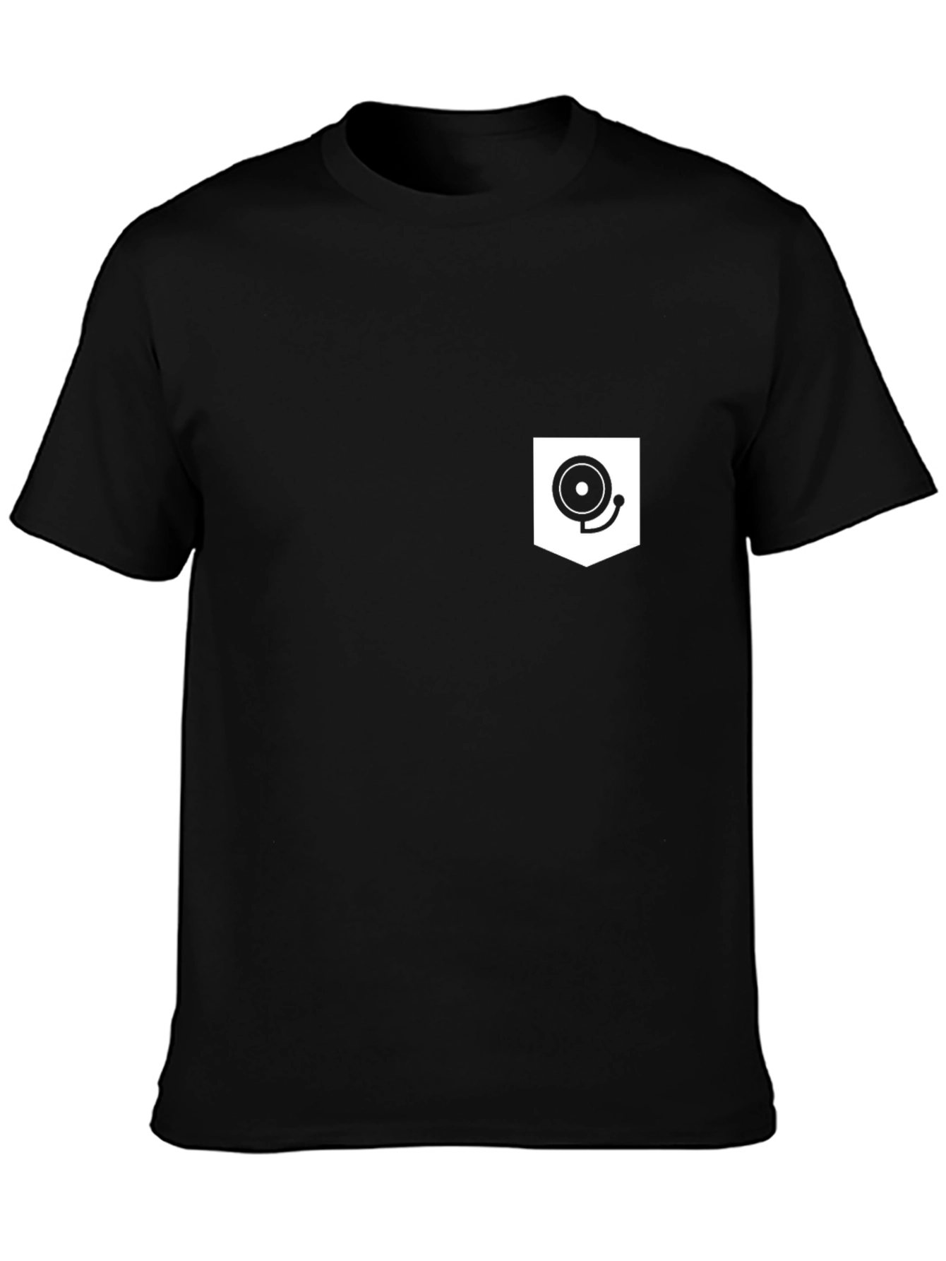 Black Black T-Shirt with Novelty Pocket Design view 3