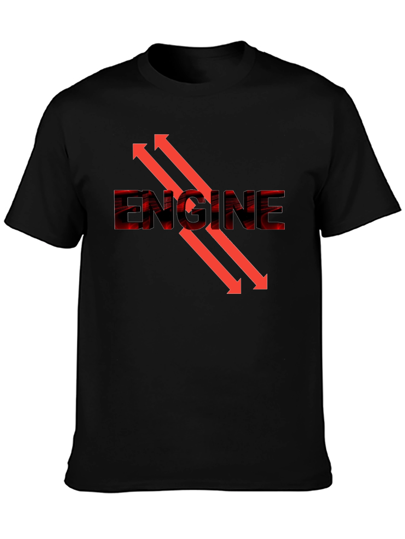 Black Engine Arrow Graphic Tee - Cool Automotive Design view 3