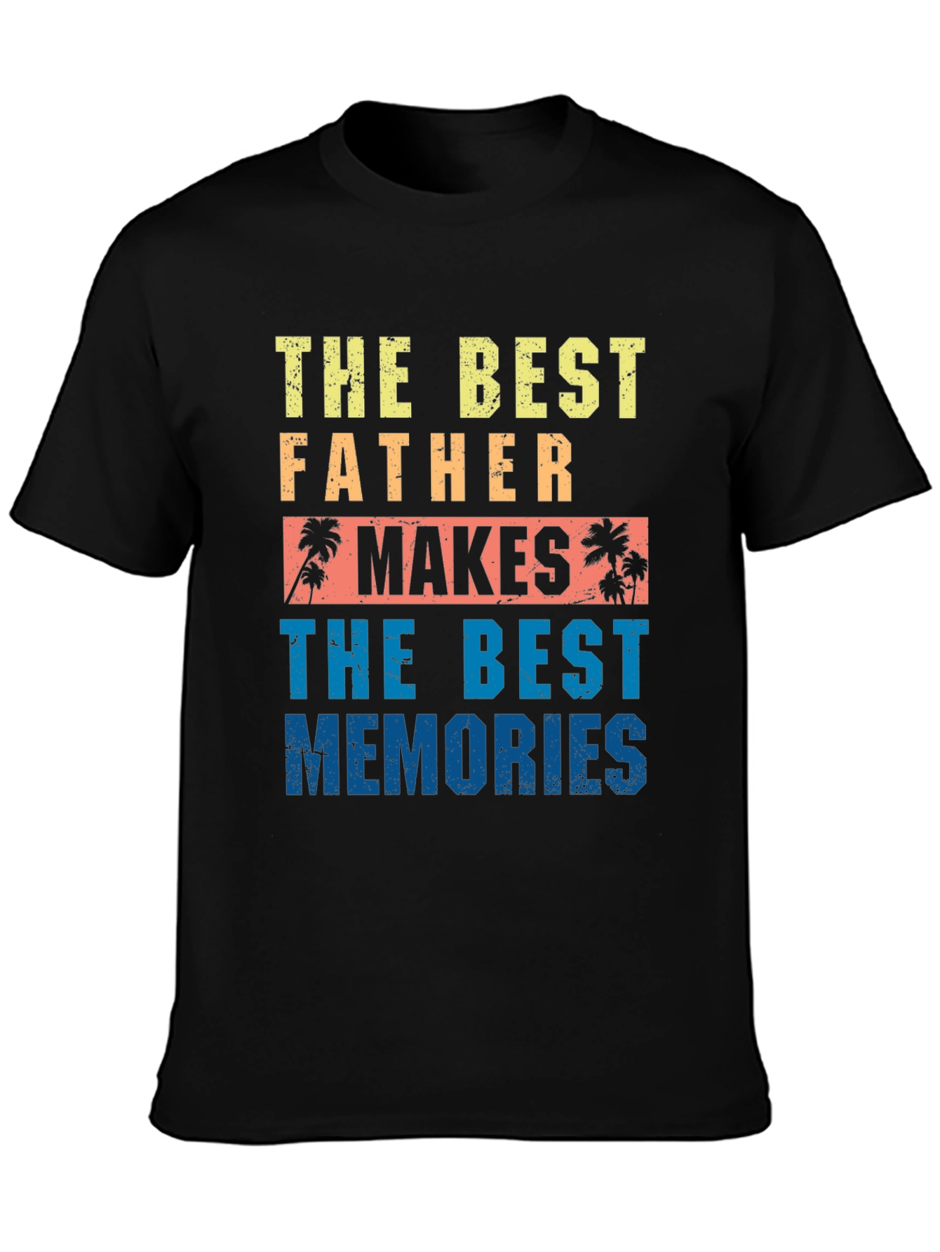 Black Best Father Makes Best Memories Graphic Tee view 3