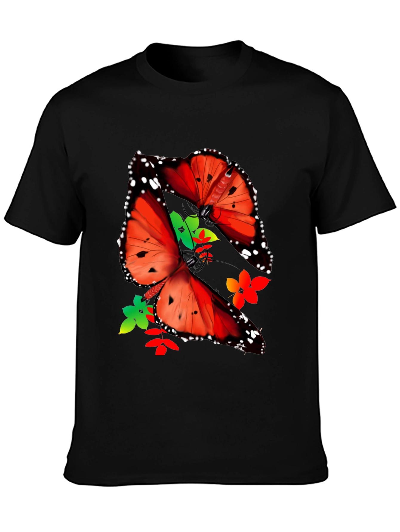 Black Butterfly Graphic Print T-Shirt view 3