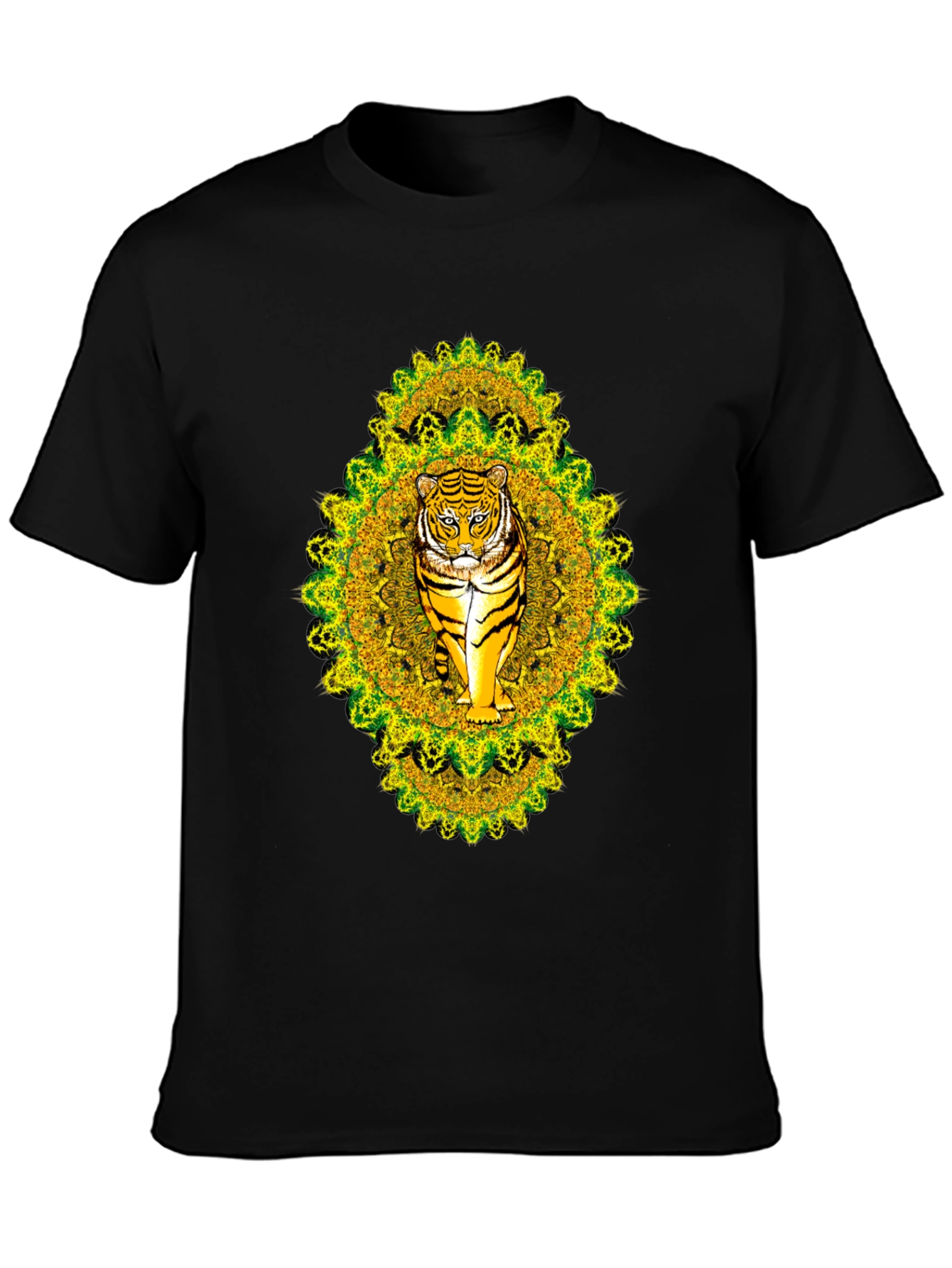 Black Tiger Mandala Graphic Tee - Black view 3