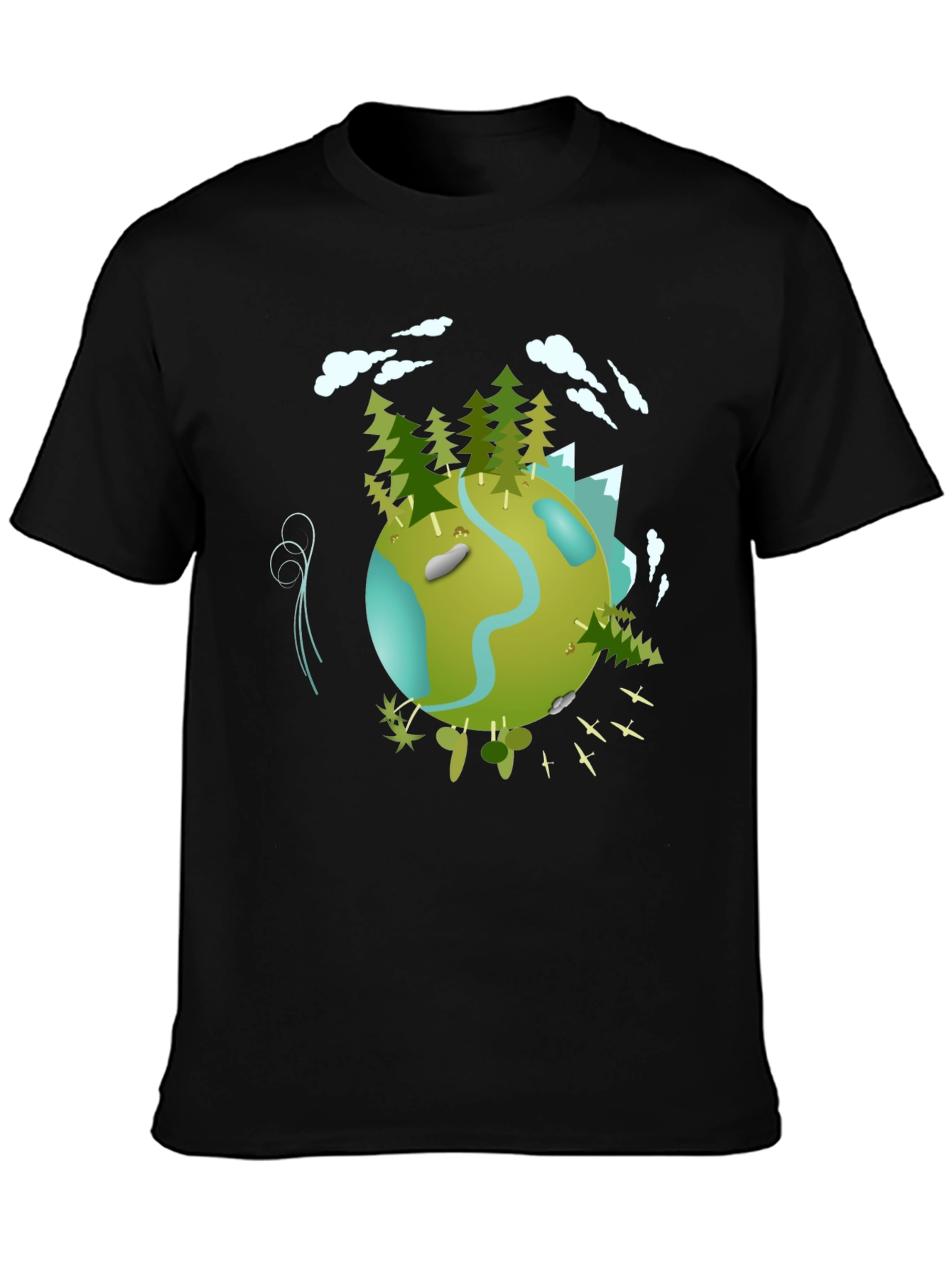 Black Eco Planet Graphic Tee - Black view 3