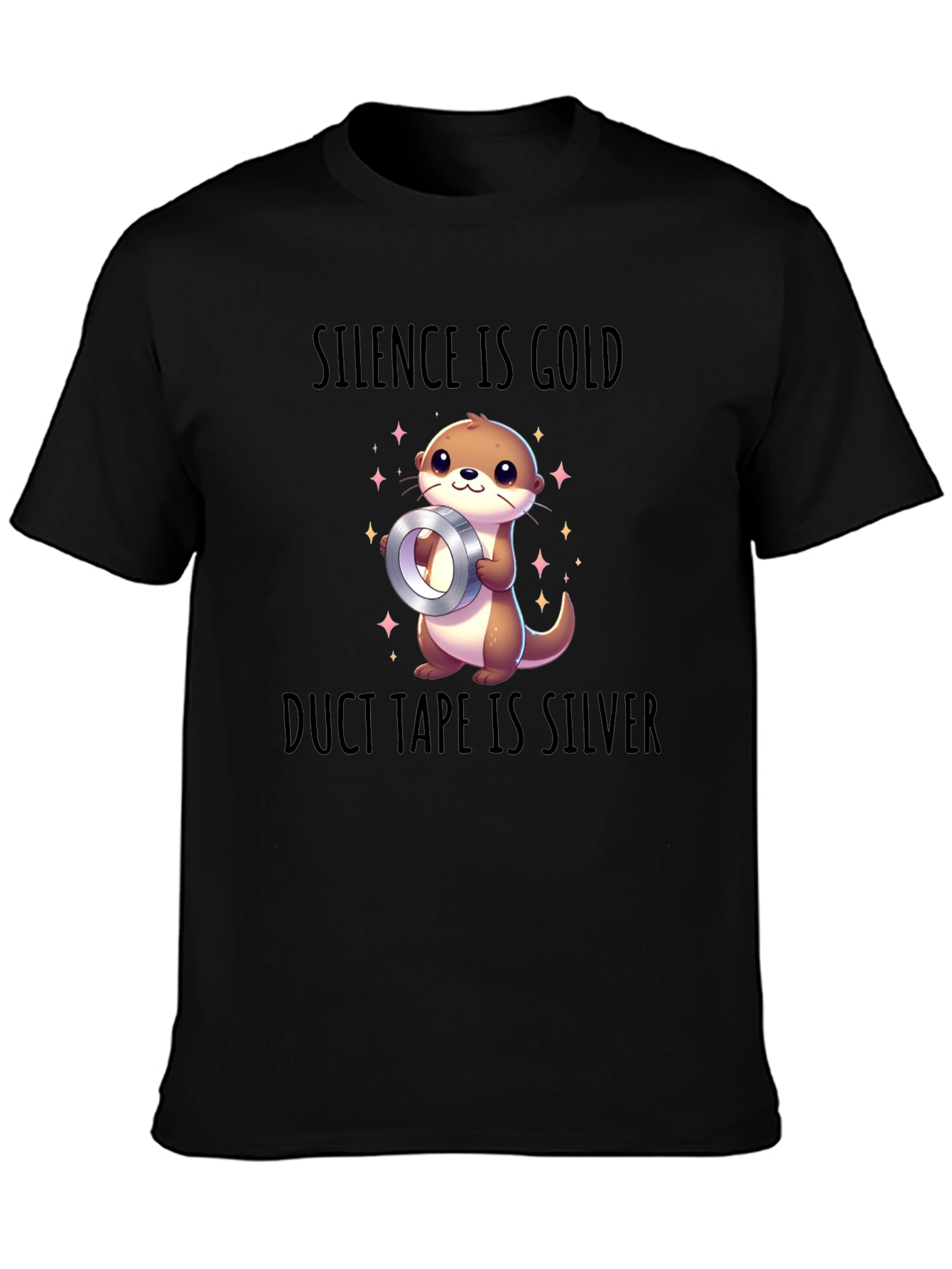 Black Silence is Gold Duct Tape is Silver Graphic Tee view 3