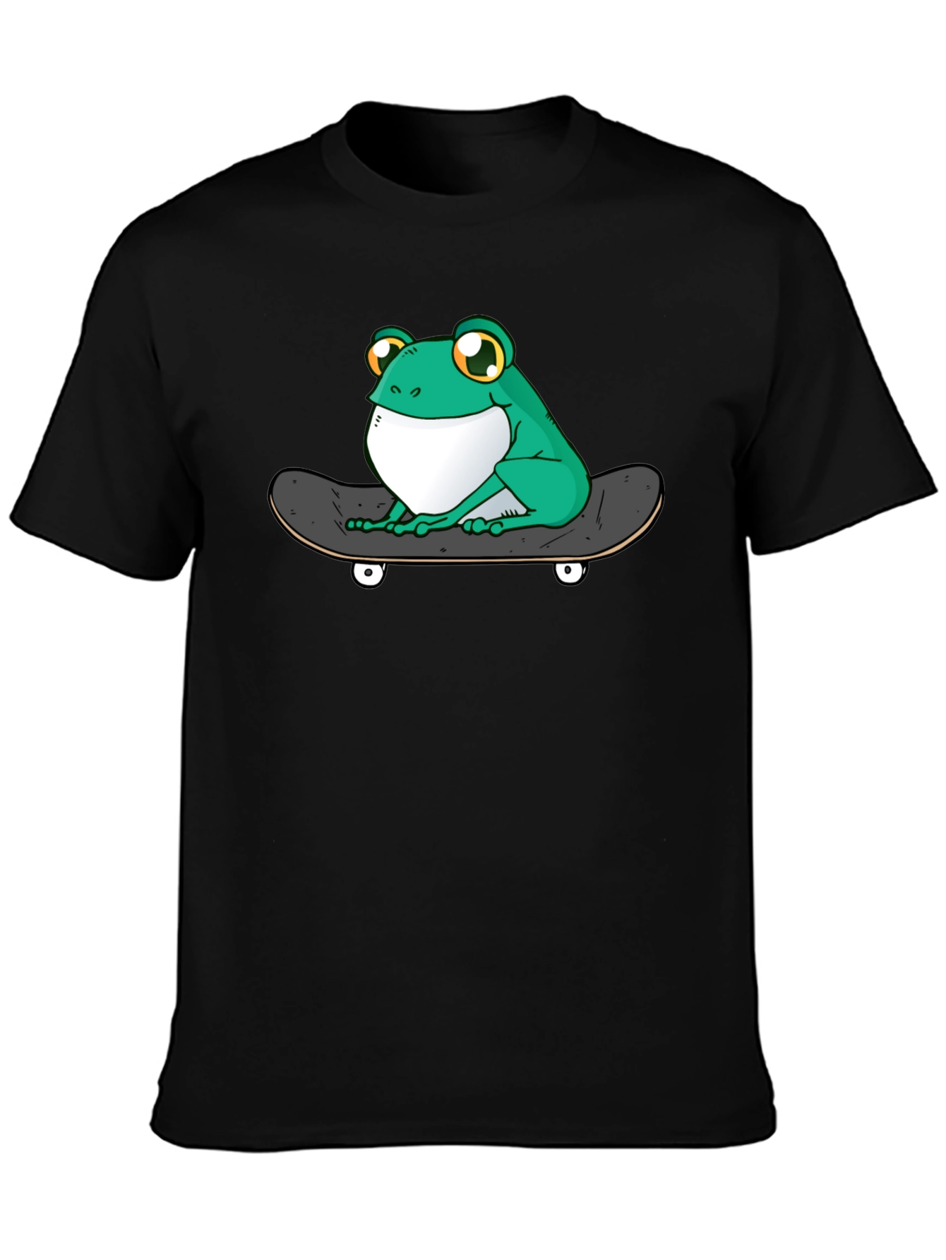 Black Frog on Skateboard T-Shirt - Cool Graphic Tee view 3