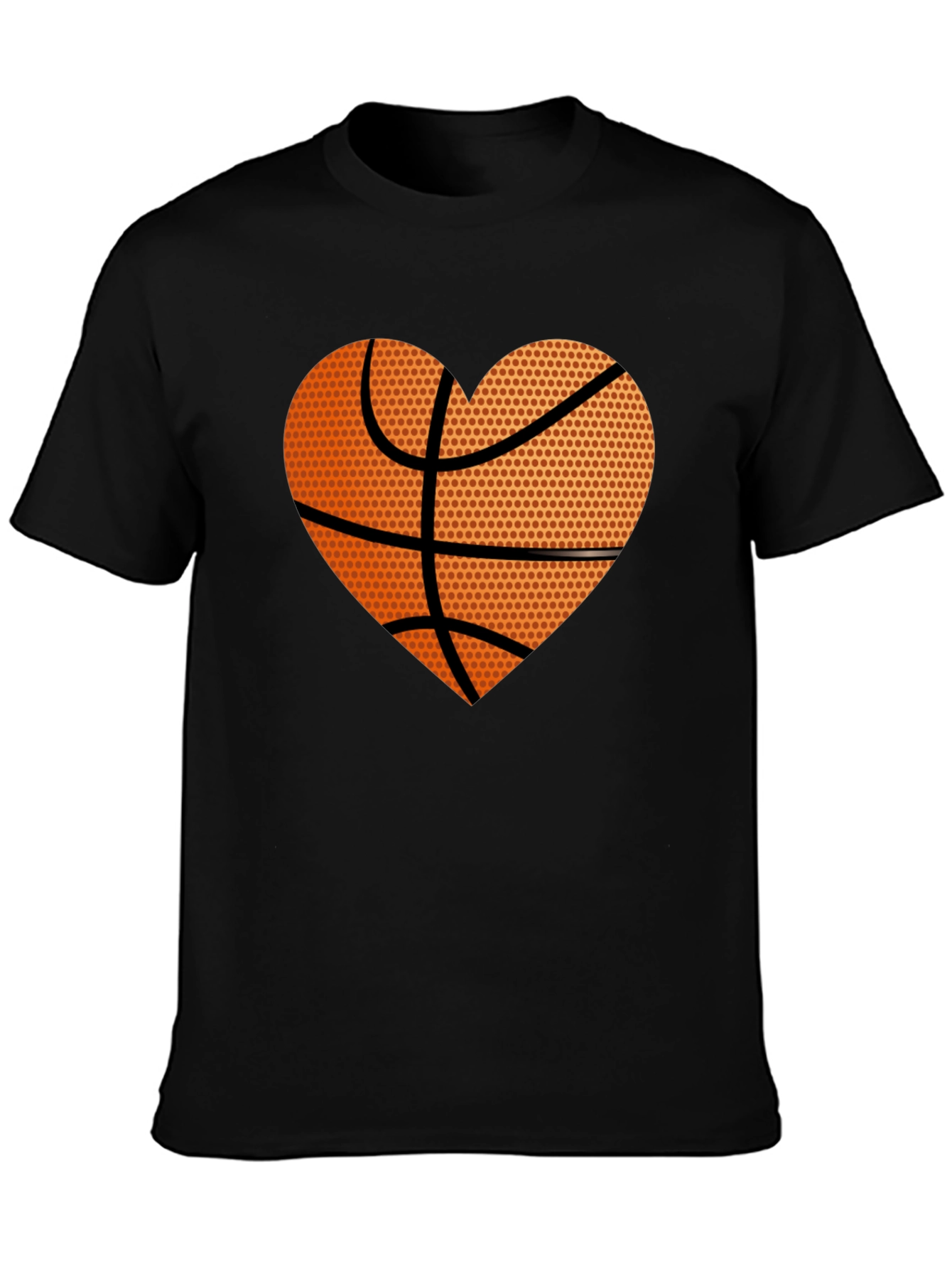 Black Basketball Heart Graphic Tee - Love the Game! view 3