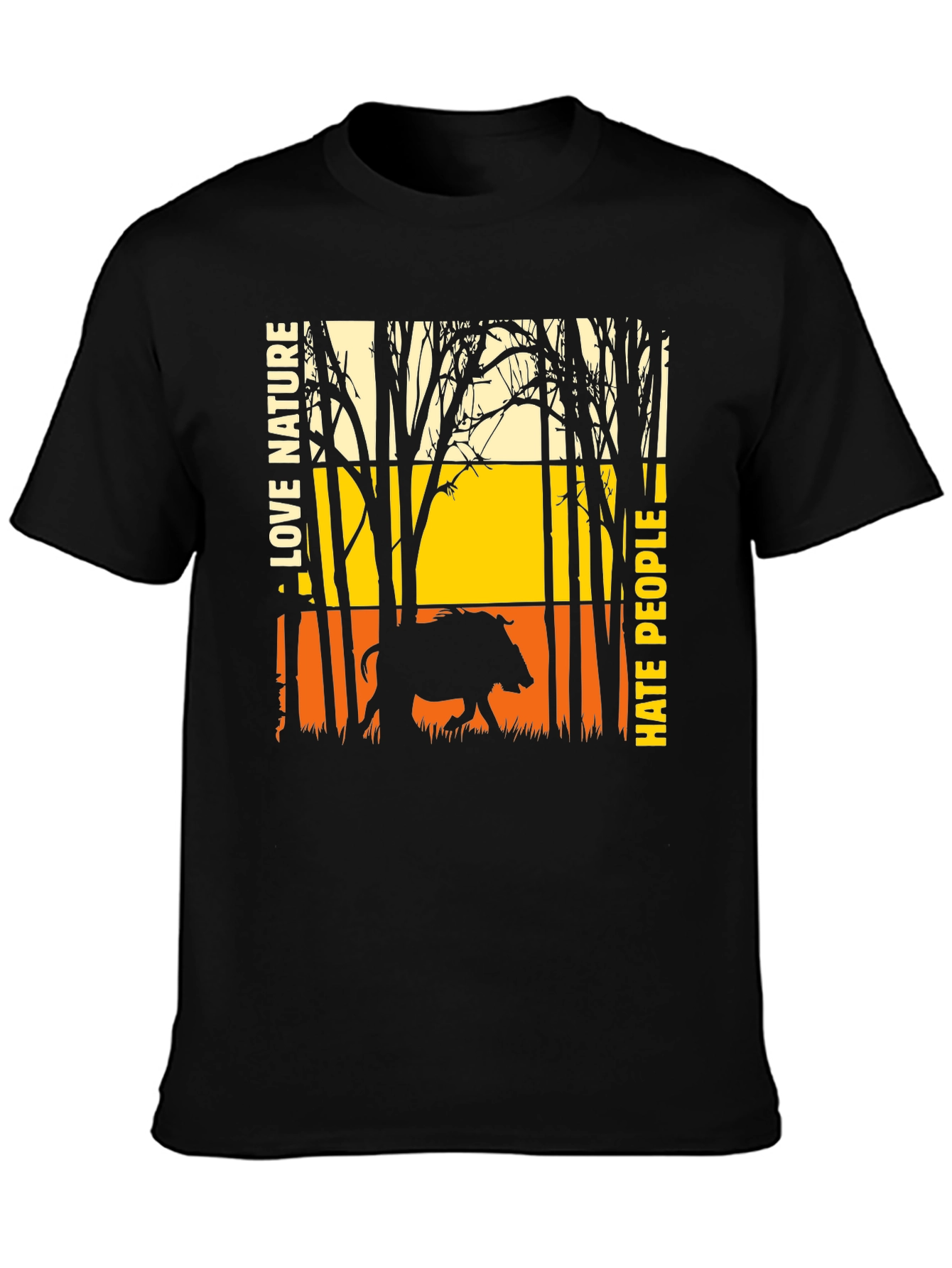 Black Love Nature Hate People Graphic Tee view 3