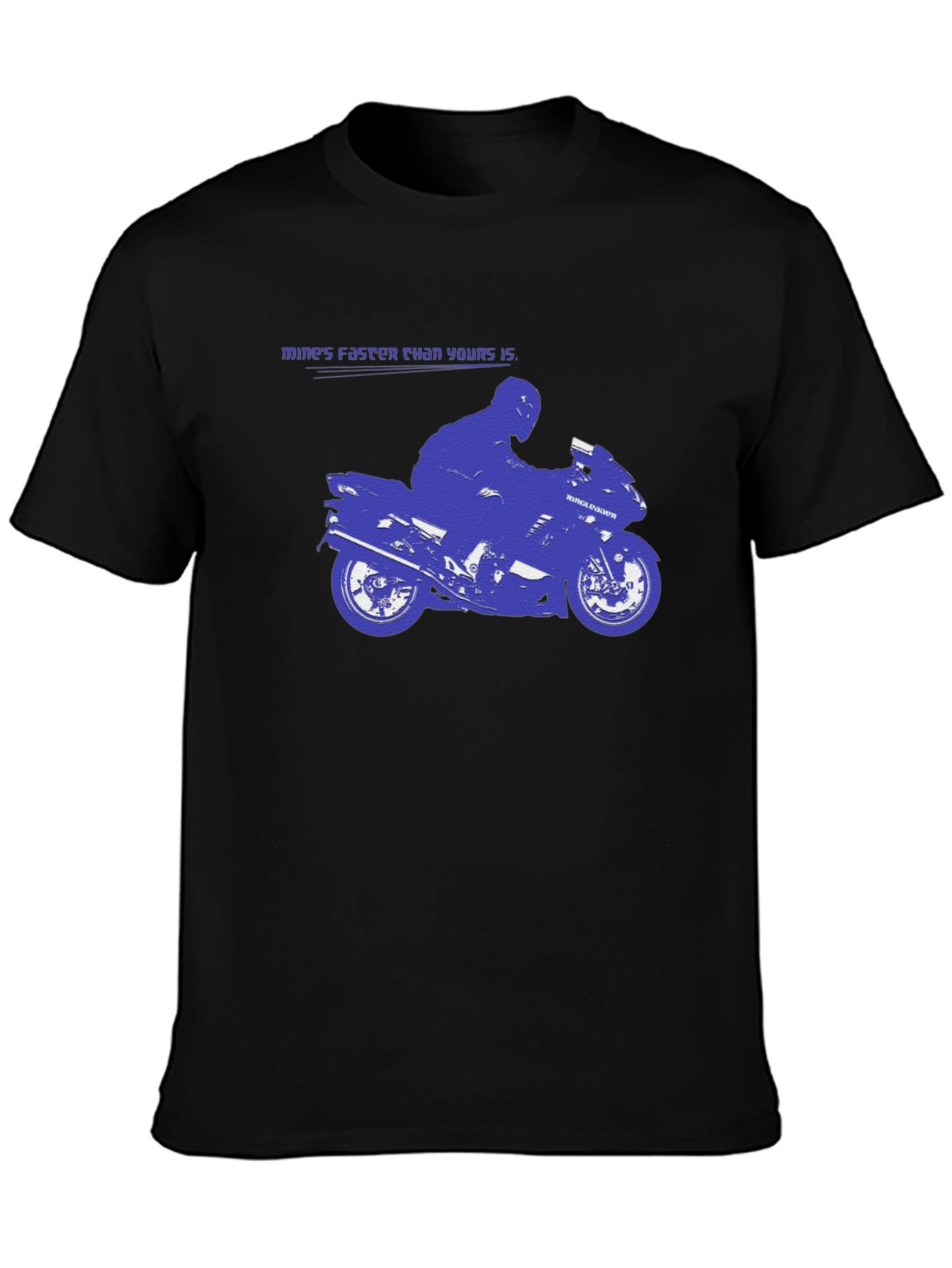 Black Mine's Faster Motorcycle Graphic T-Shirt view 3