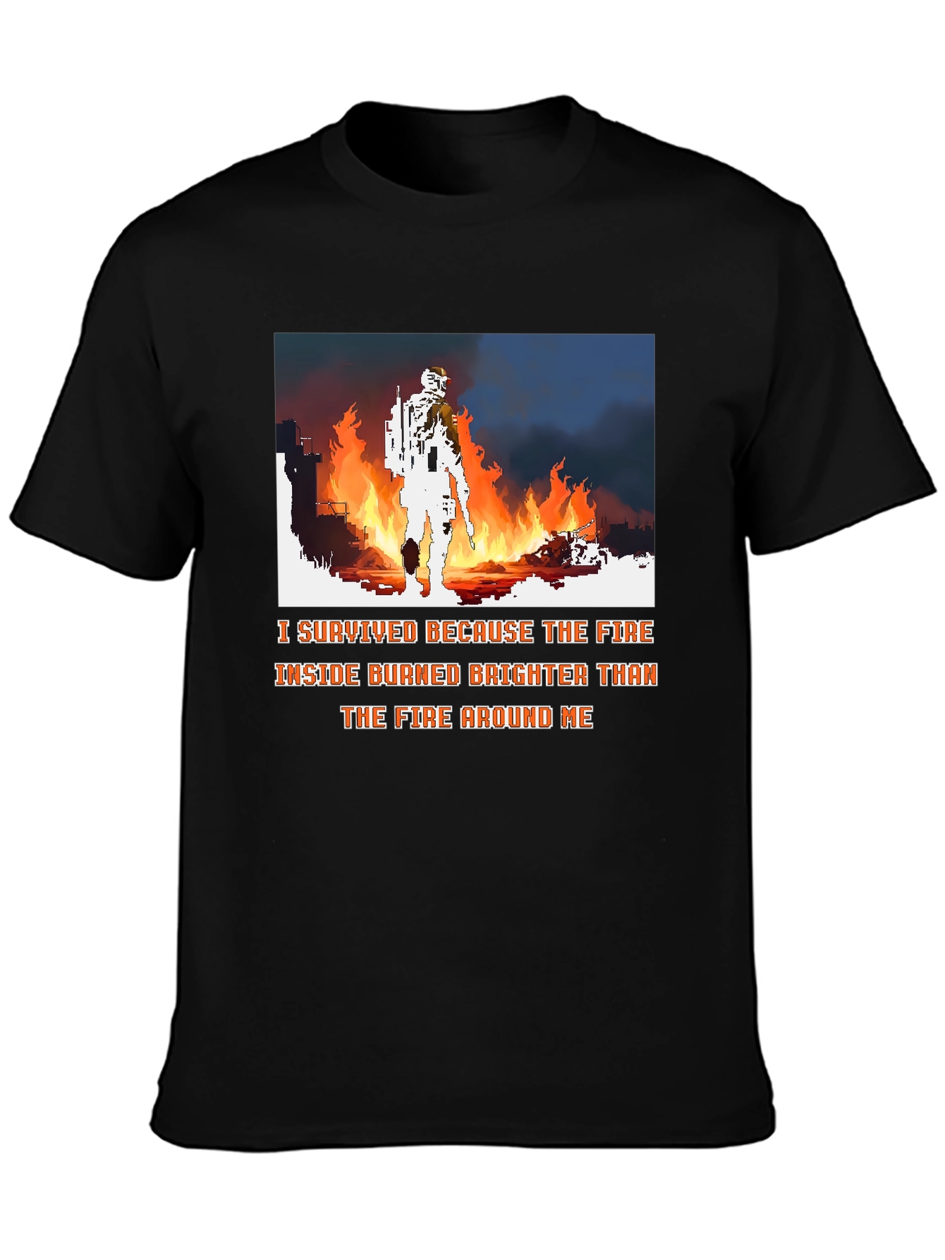 Black I Survived the Fire Graphic Tee - Courage and Resilience view 3