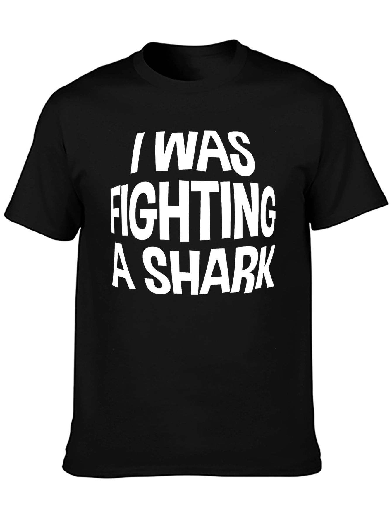 Black I Was Fighting A Shark Black Graphic Tee view 3