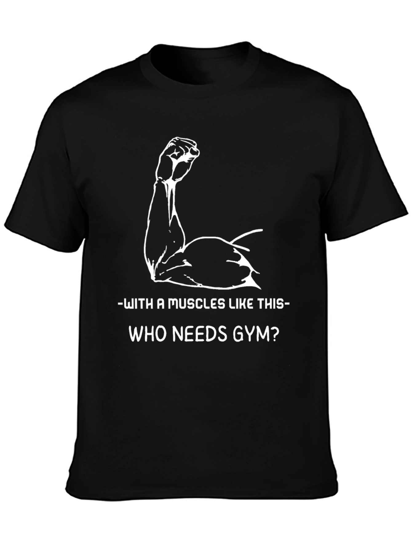 Black Muscles Like This T-Shirt - Gym Humor Tee view 3
