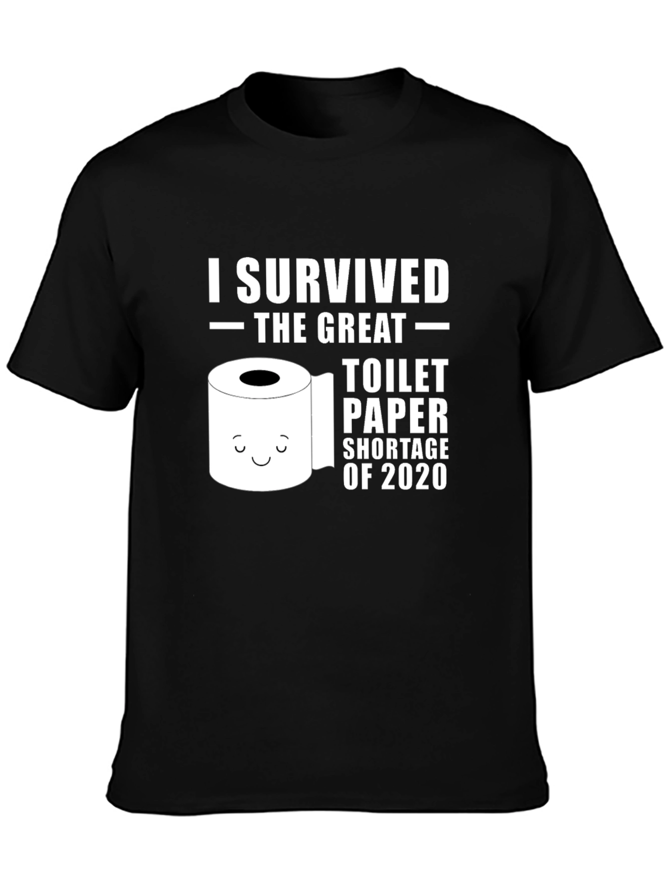 Black I Survived Toilet Paper Shortage 2020 Black T-Shirt view 3