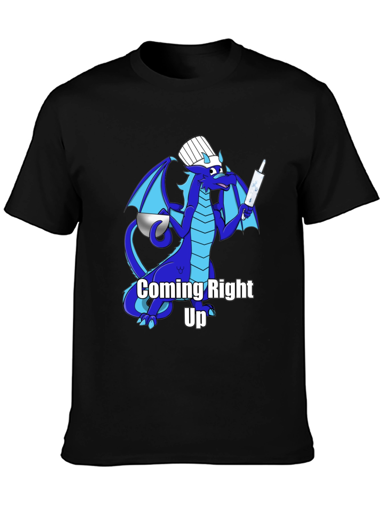 Black Chef Dragon T-Shirt - "Coming Right Up!" view 3