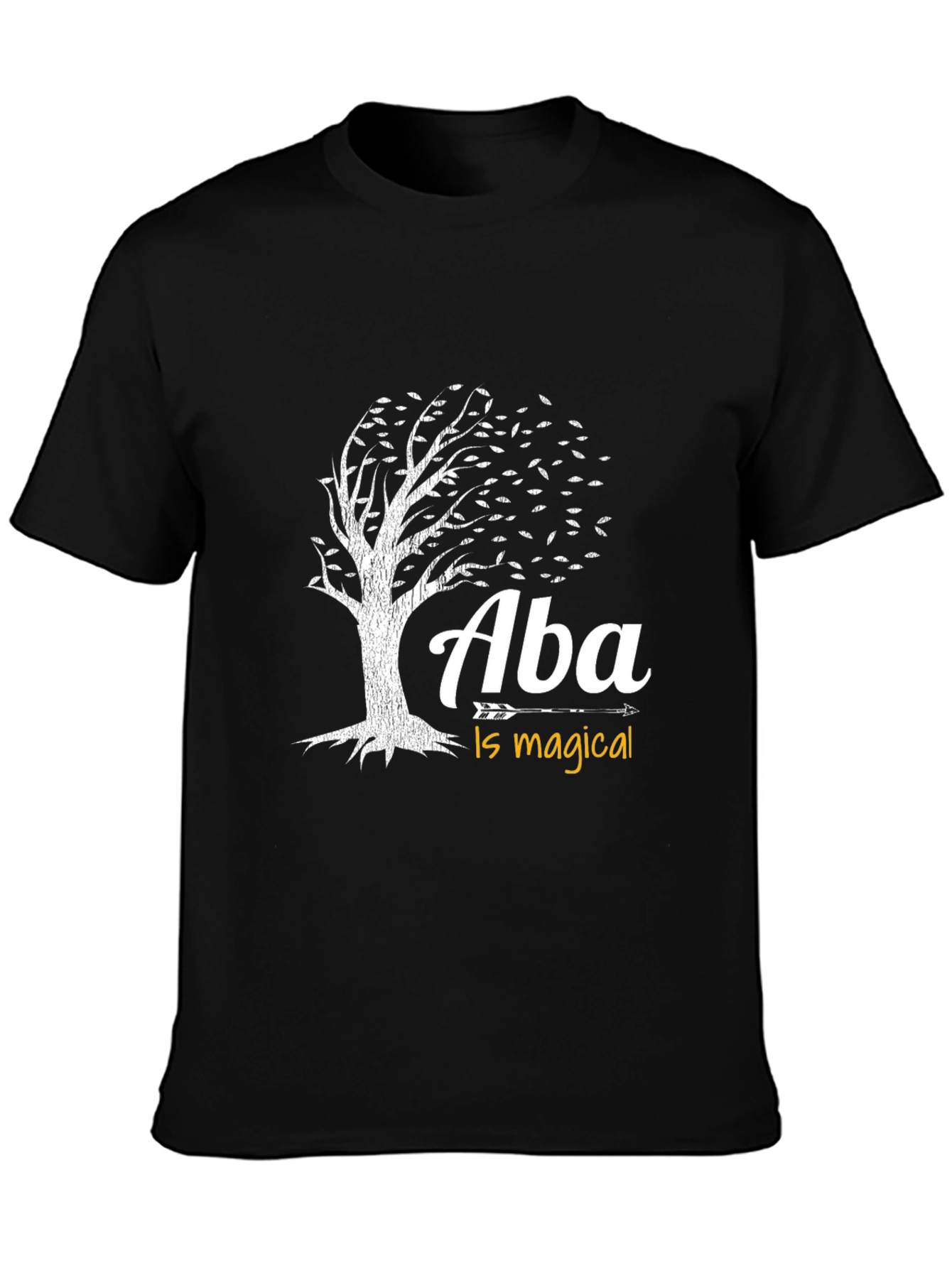 Black Aba Is Magical Tree Graphic T-Shirt - Black view 3