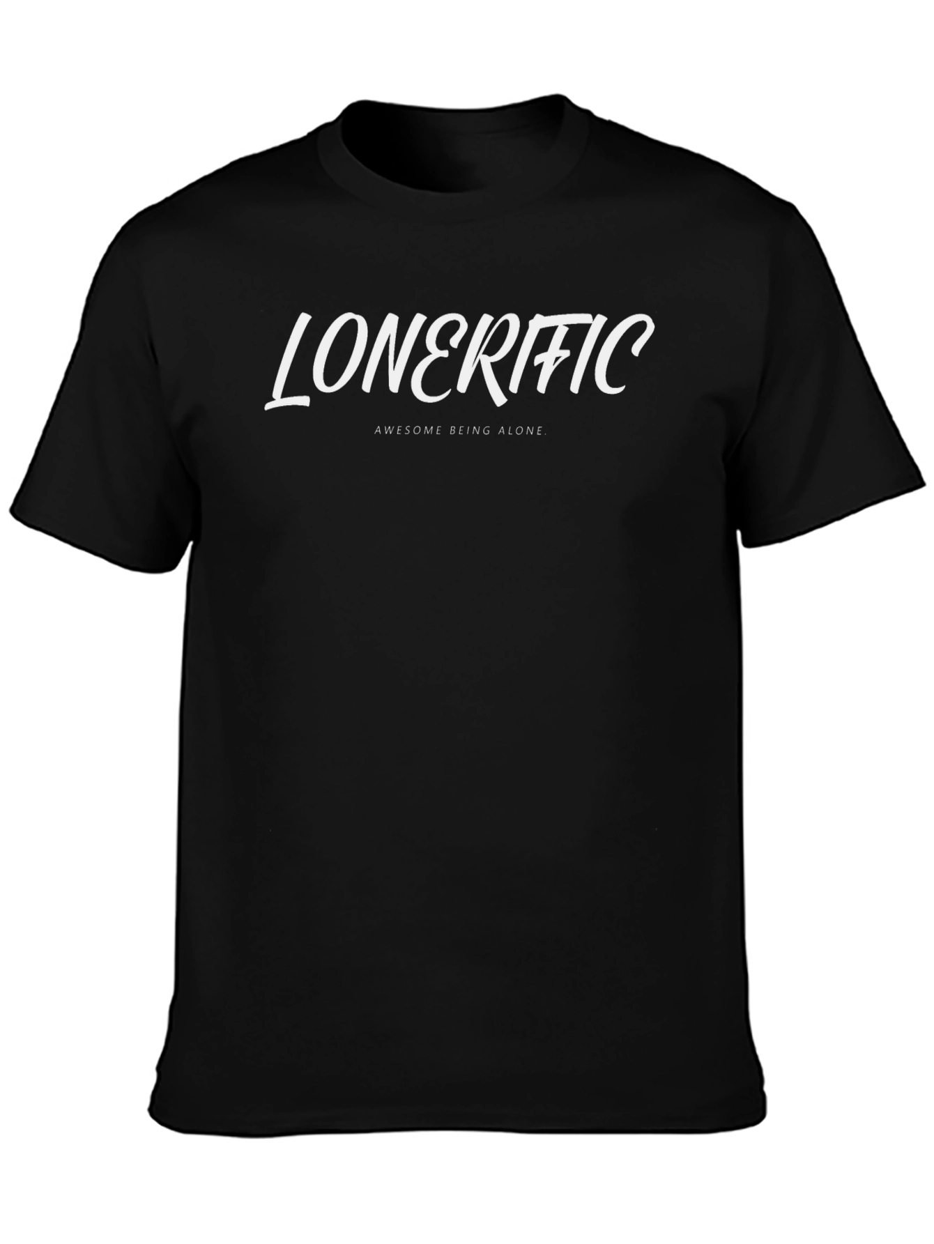 Black Lonerific Graphic T-Shirt - Awesome Being Alone view 3