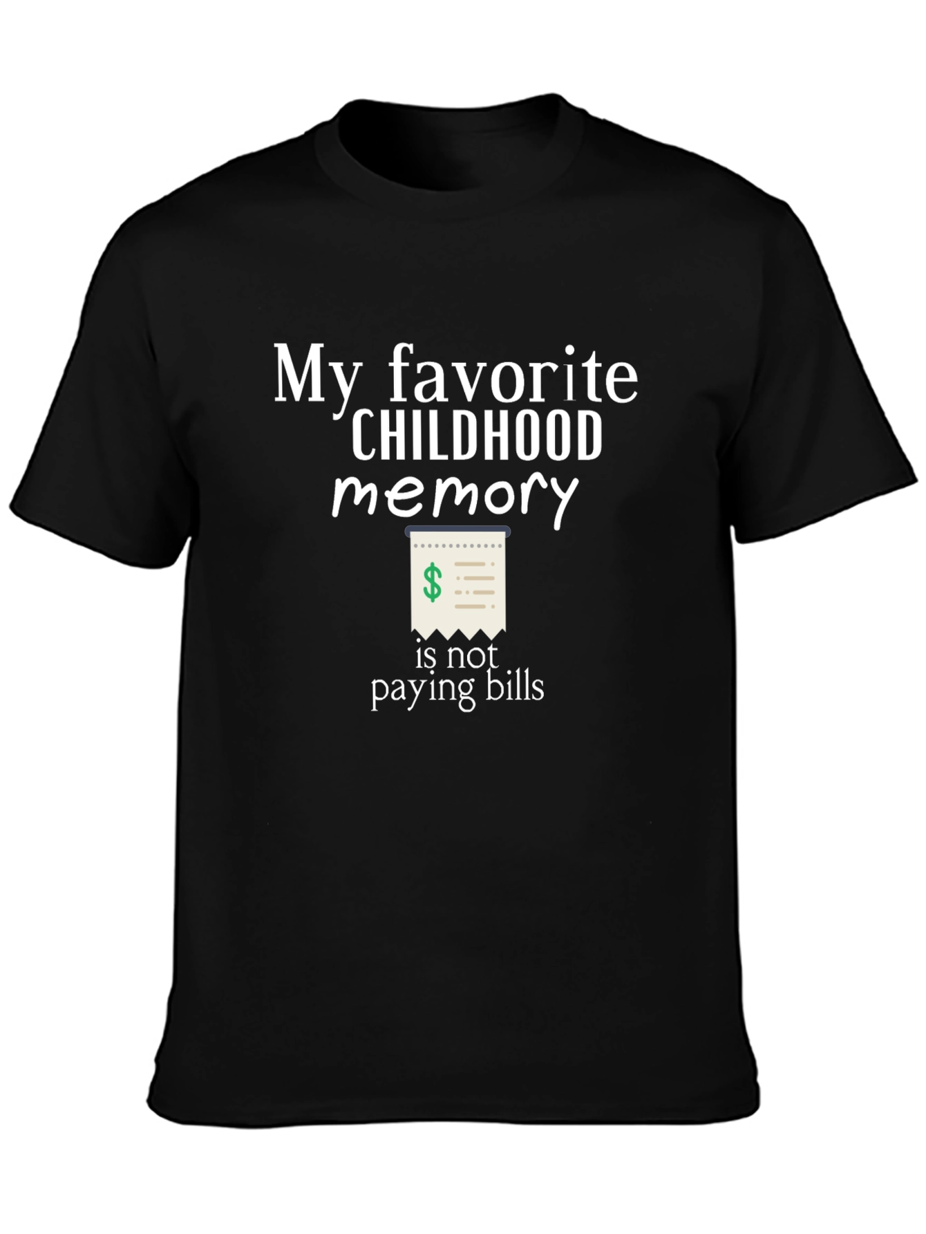 Black Funny Childhood Memory Bill T-Shirt view 3