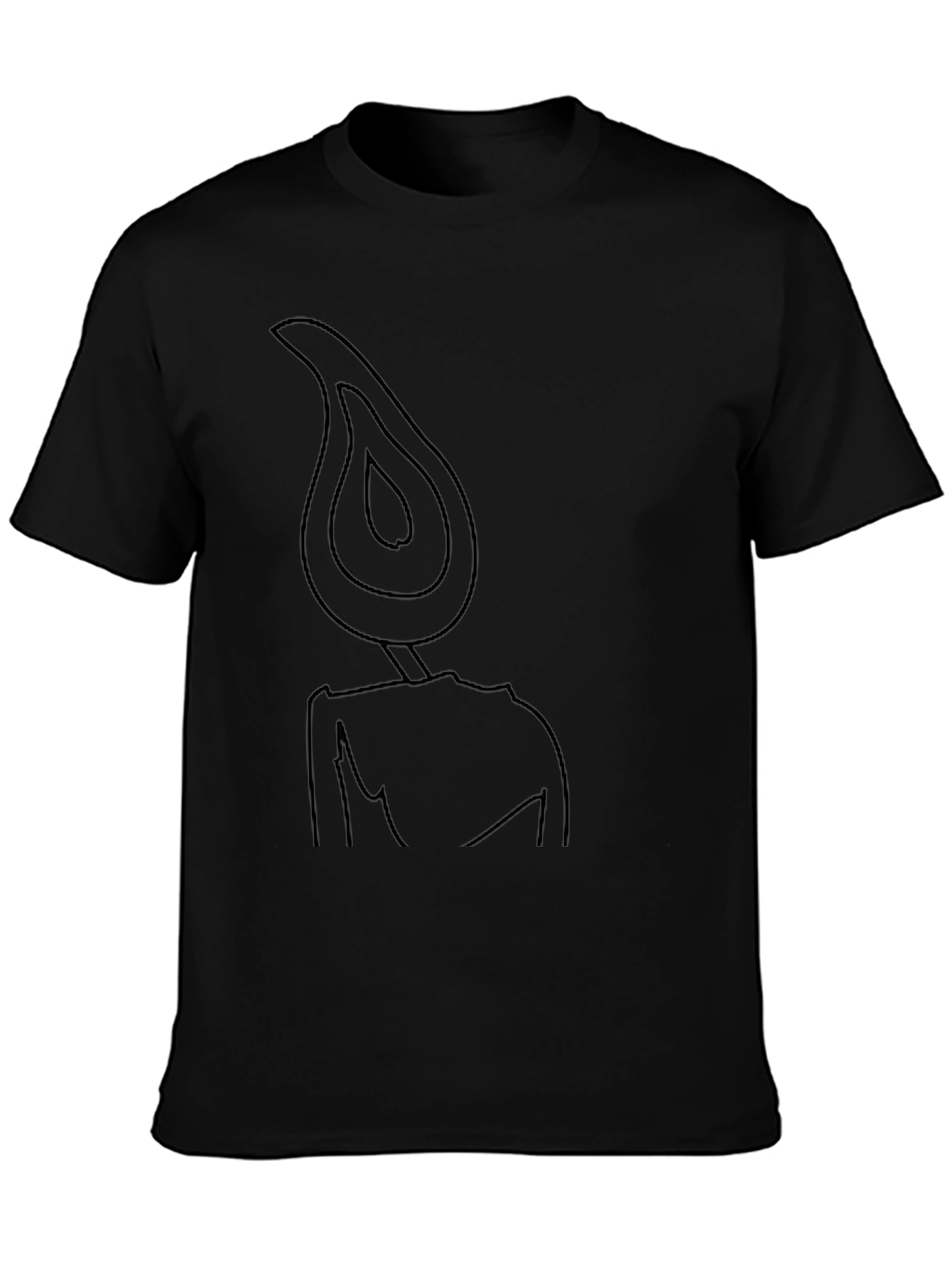 Black Abstract Candle Graphic Tee - Black view 3