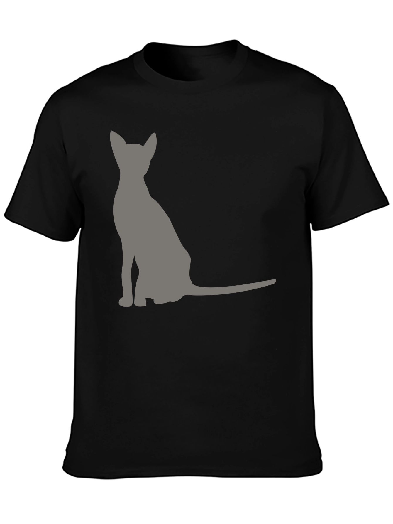 Black Cool Cat Silhouette Graphic Tee - Black view 3