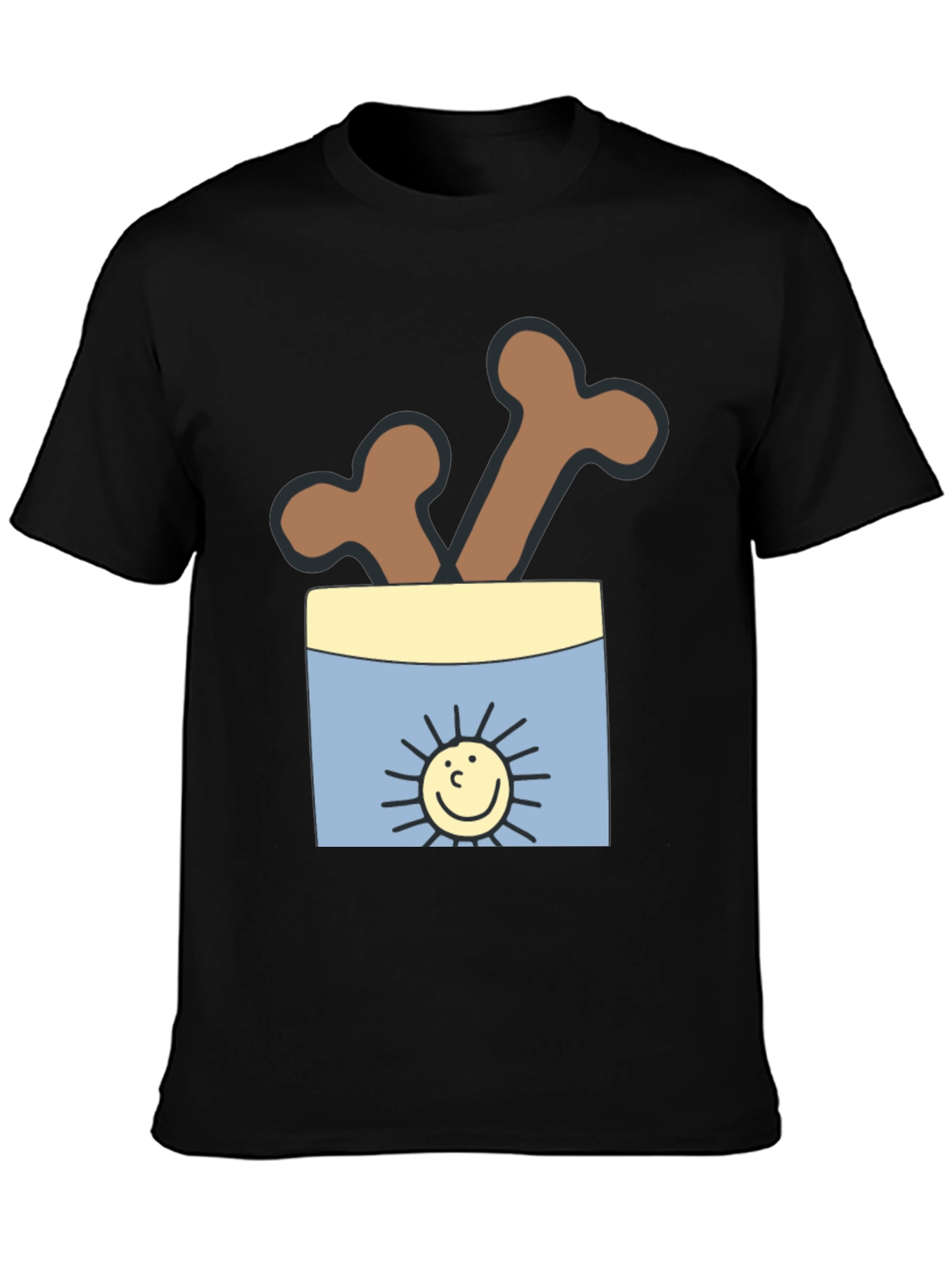 Black Funny Bone T-Shirt - Cartoon Style Graphic Tee view 3