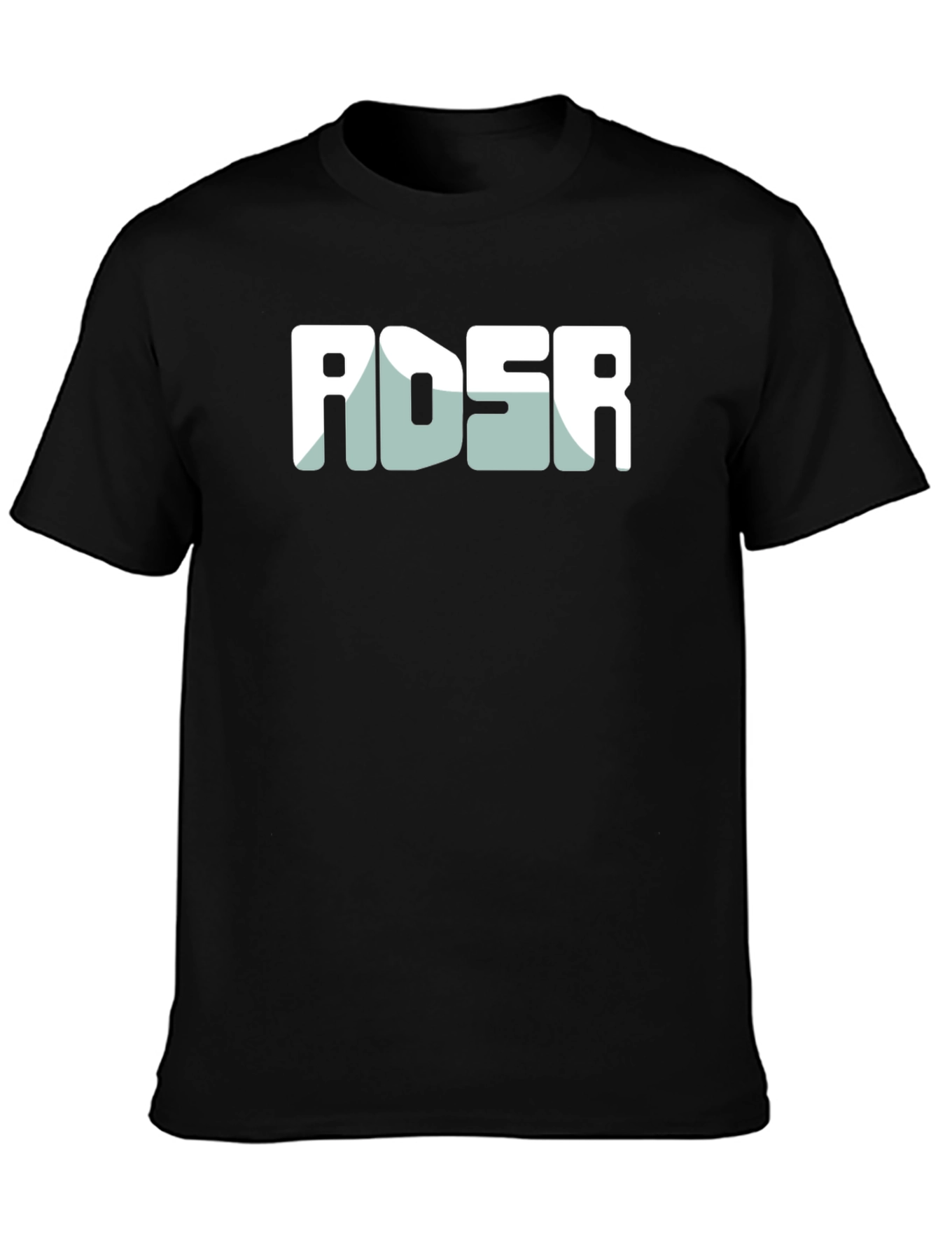 Black ADSR Graphic Tee - Modern Black Cotton Blend T-Shirt view 3