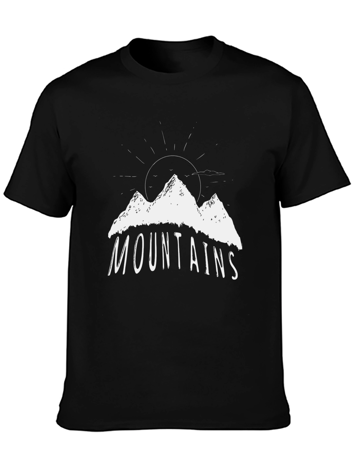 Black Mountains Graphic Tee - Black Cotton T-Shirt view 3