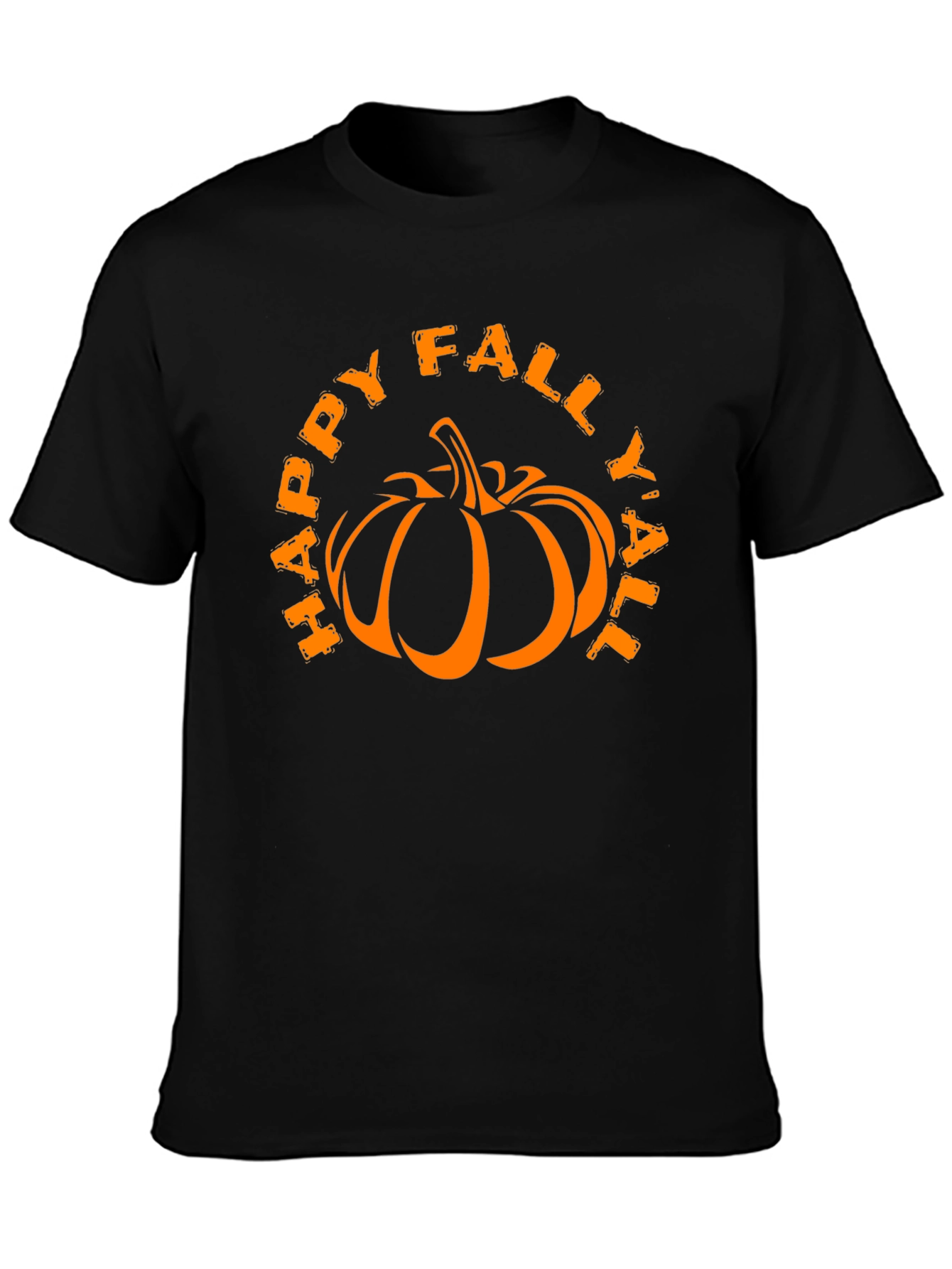 Black Happy Fall Y'all Pumpkin Graphic T-Shirt view 3