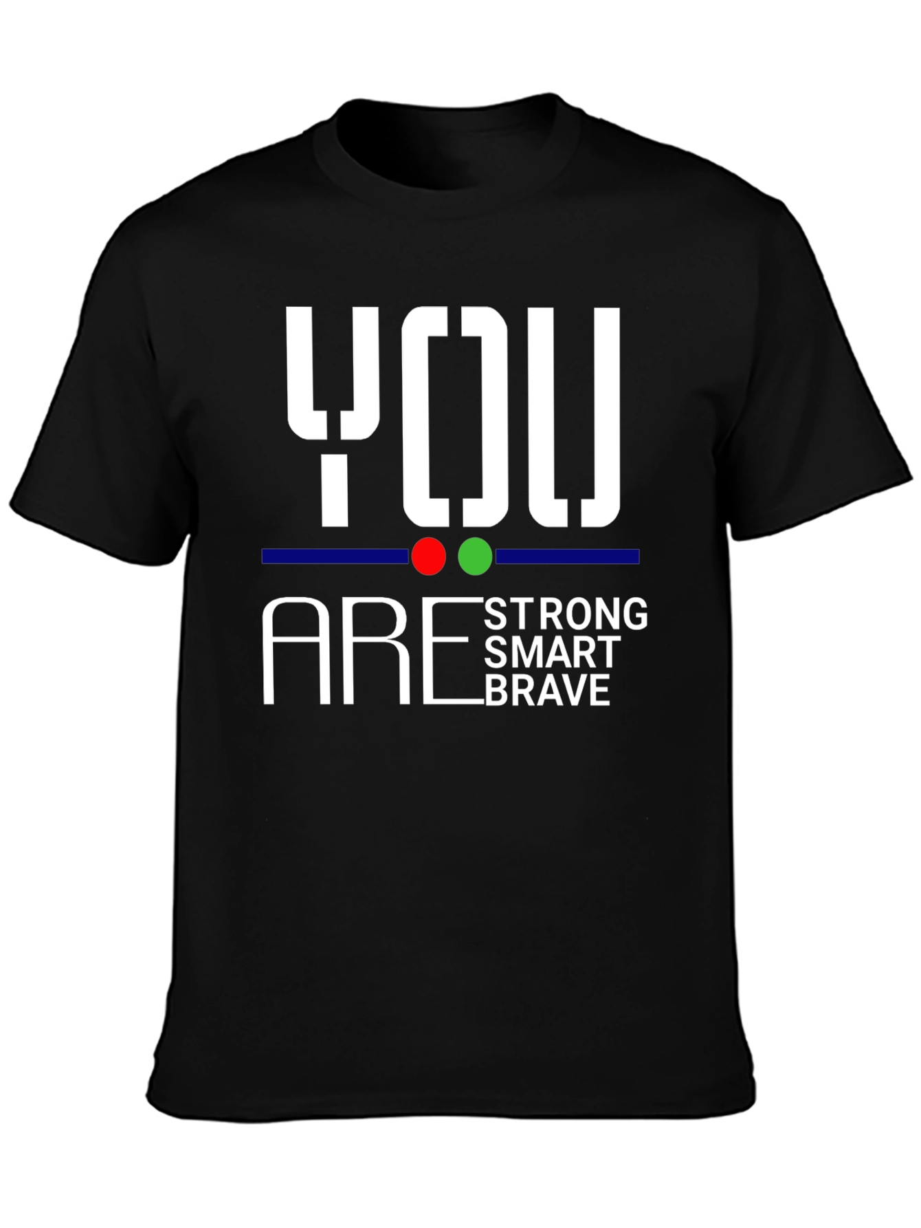 Black You Are Strong Smart Brave Men's Black T-Shirt view 3