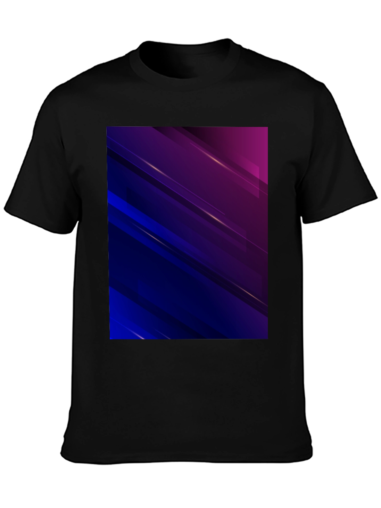Black Abstract Geometric Black T-Shirt view 3