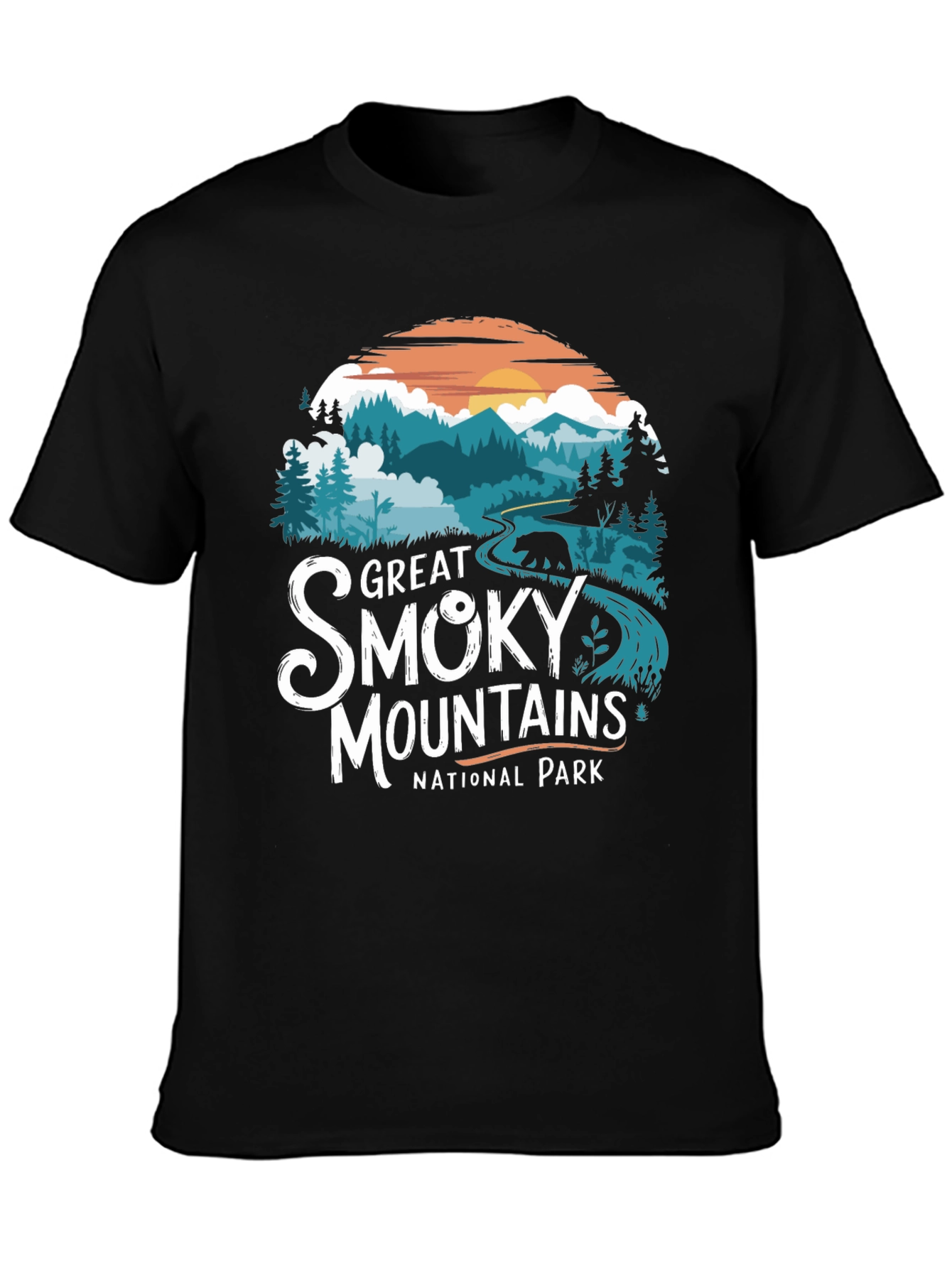 Black Great Smoky Mountains National Park T-Shirt view 3