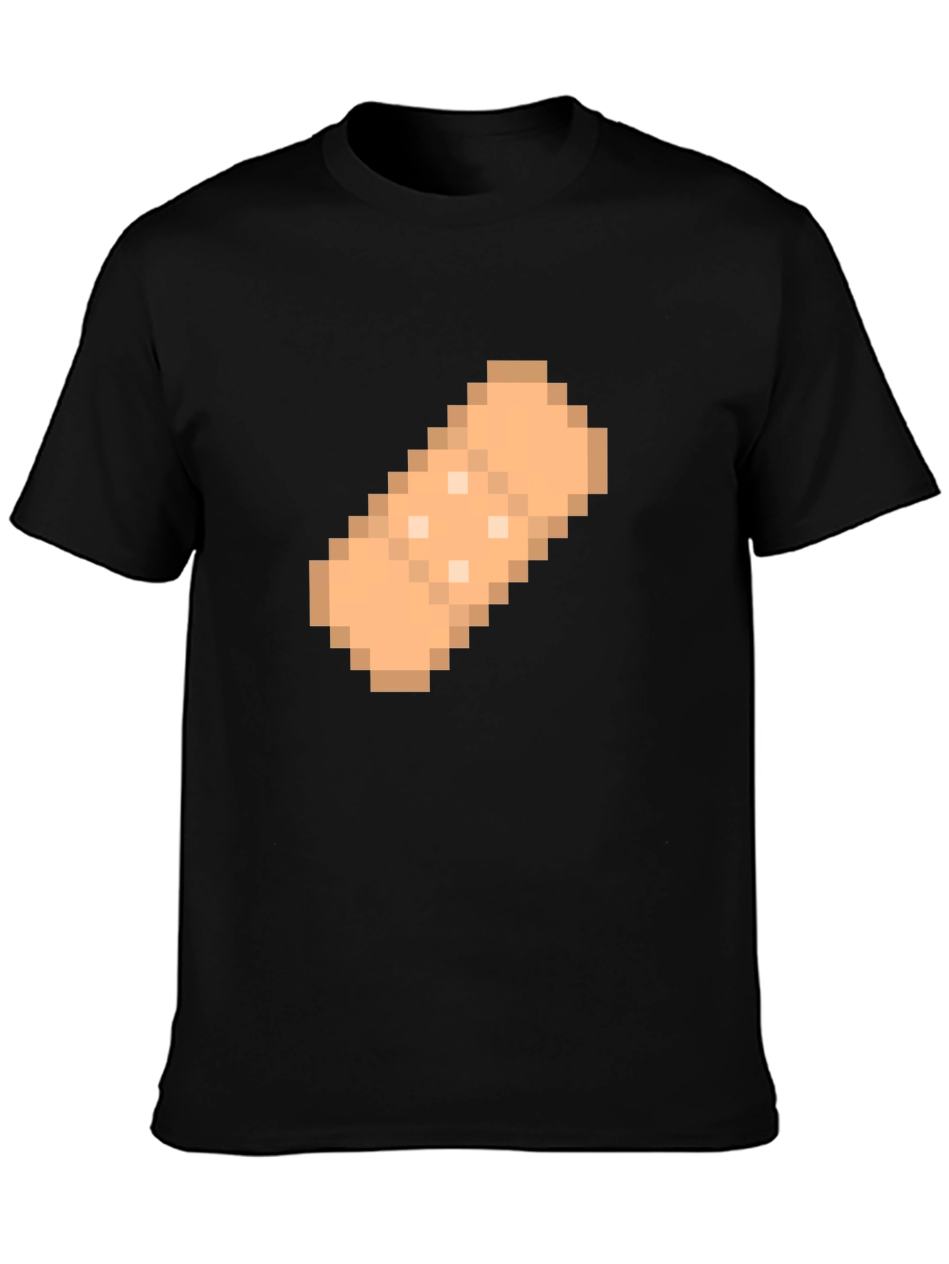 Black Pixelated Bandage Graphic T-Shirt - Black view 3