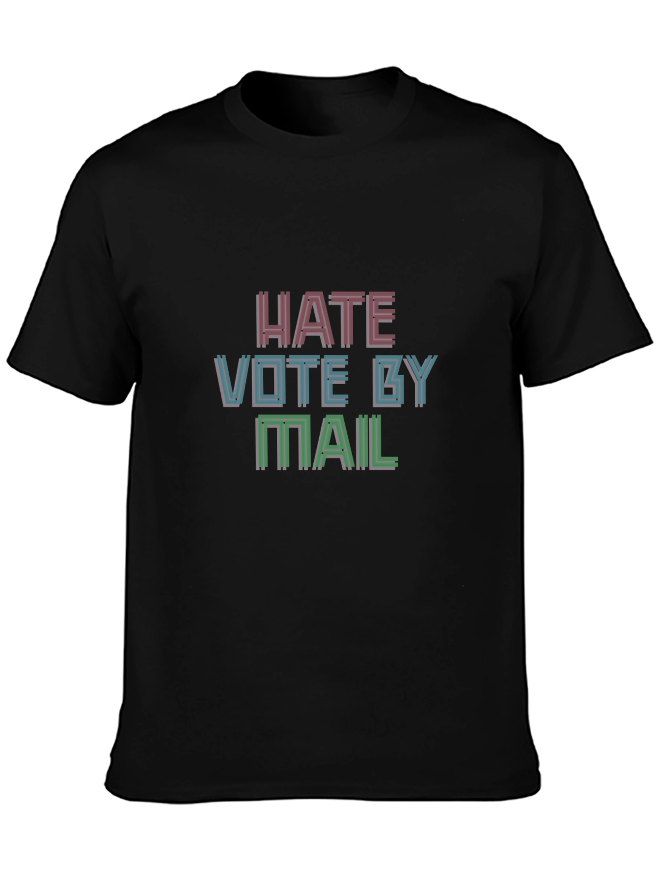 Black Hate Vote By Mail Graphic Tee view 3