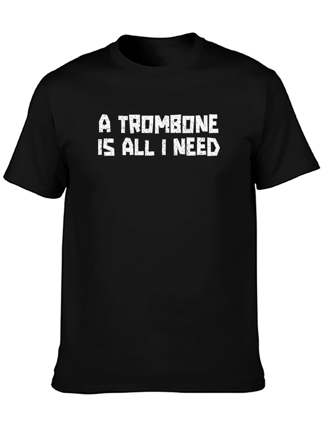 Black Trombone Lover Black T-Shirt - Musician Gift view 3