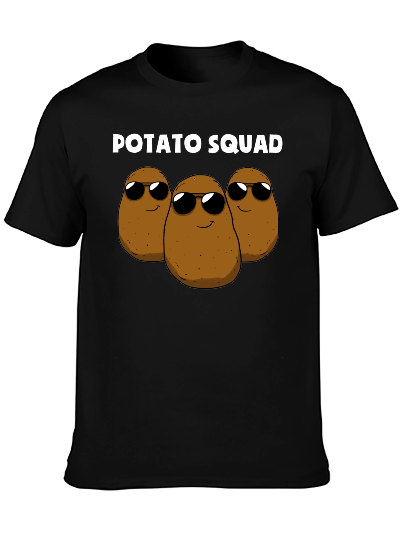 Black Potato Squad Graphic Tee - Funny Food Shirt view 3