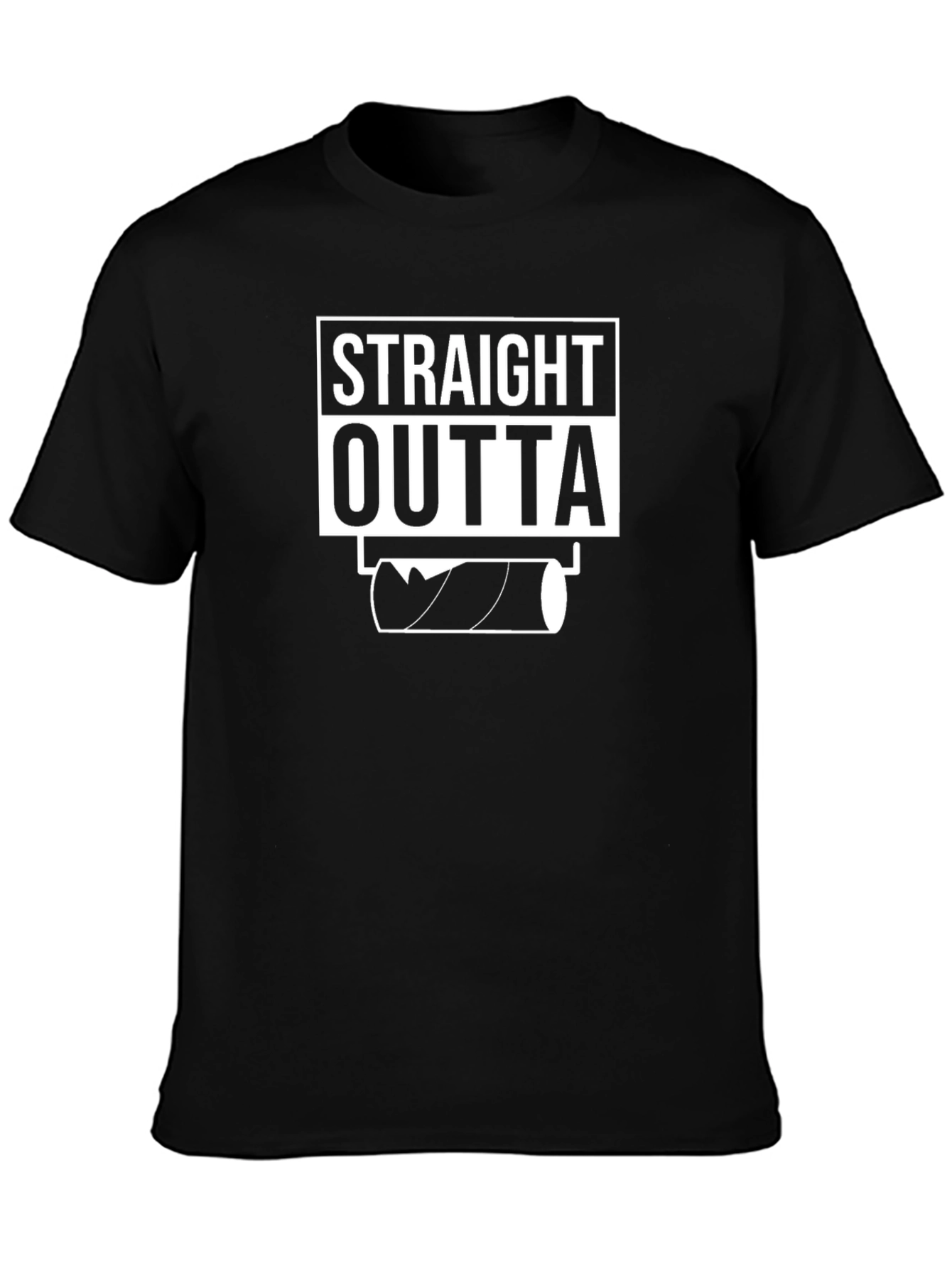 Black Straight Outta Toilet Paper Funny Graphic T-Shirt view 3