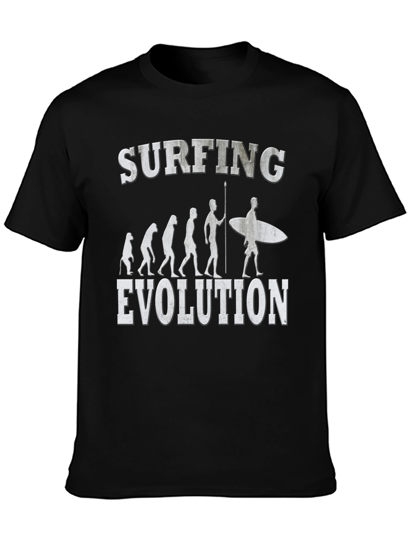 Black Surfing Evolution Graphic Tee - Black Cotton view 3