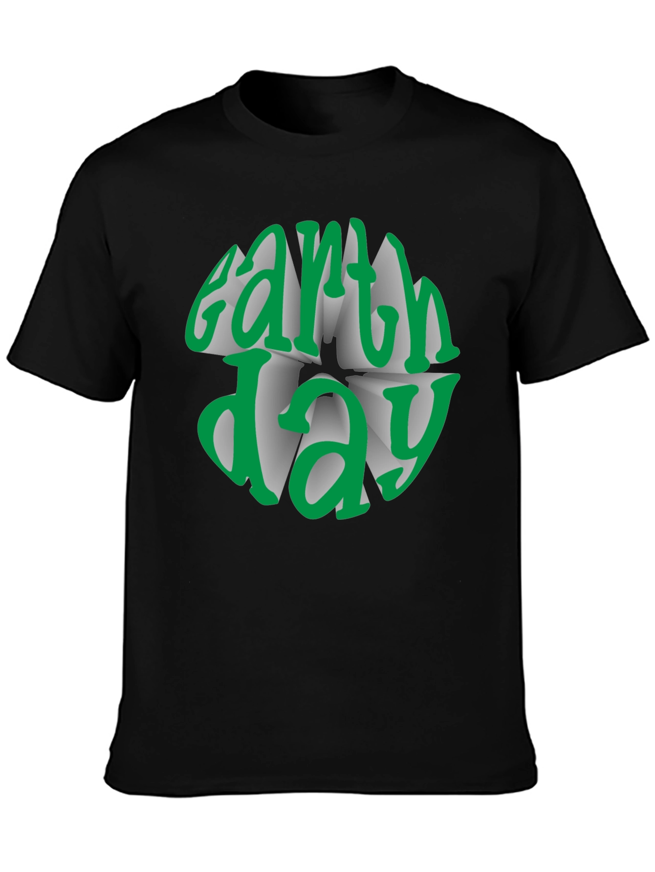 Black Earth Day Graphic Tee - Black Cotton T-Shirt view 3