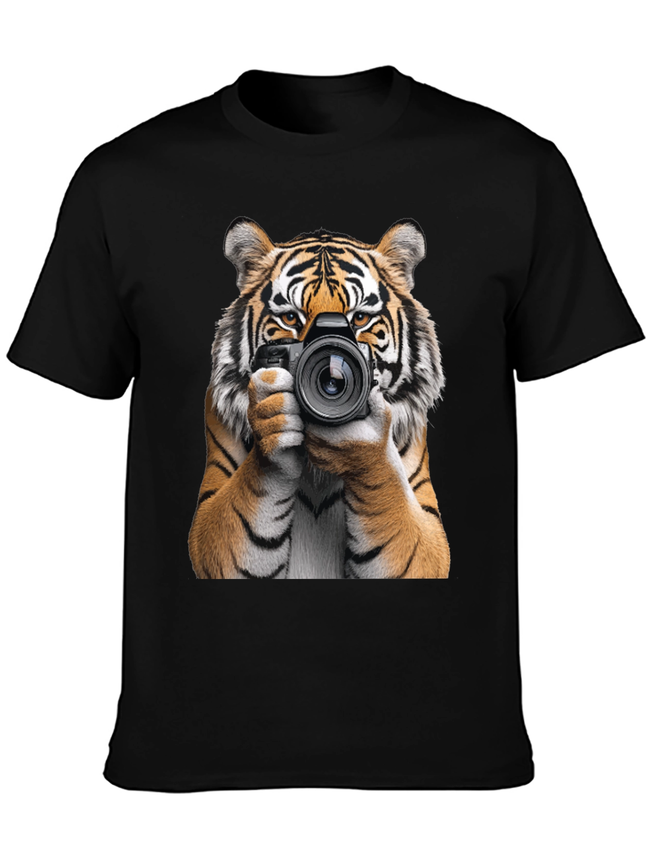 Black Tiger Photographer Graphic T-Shirt - Animal Lover Tee view 3