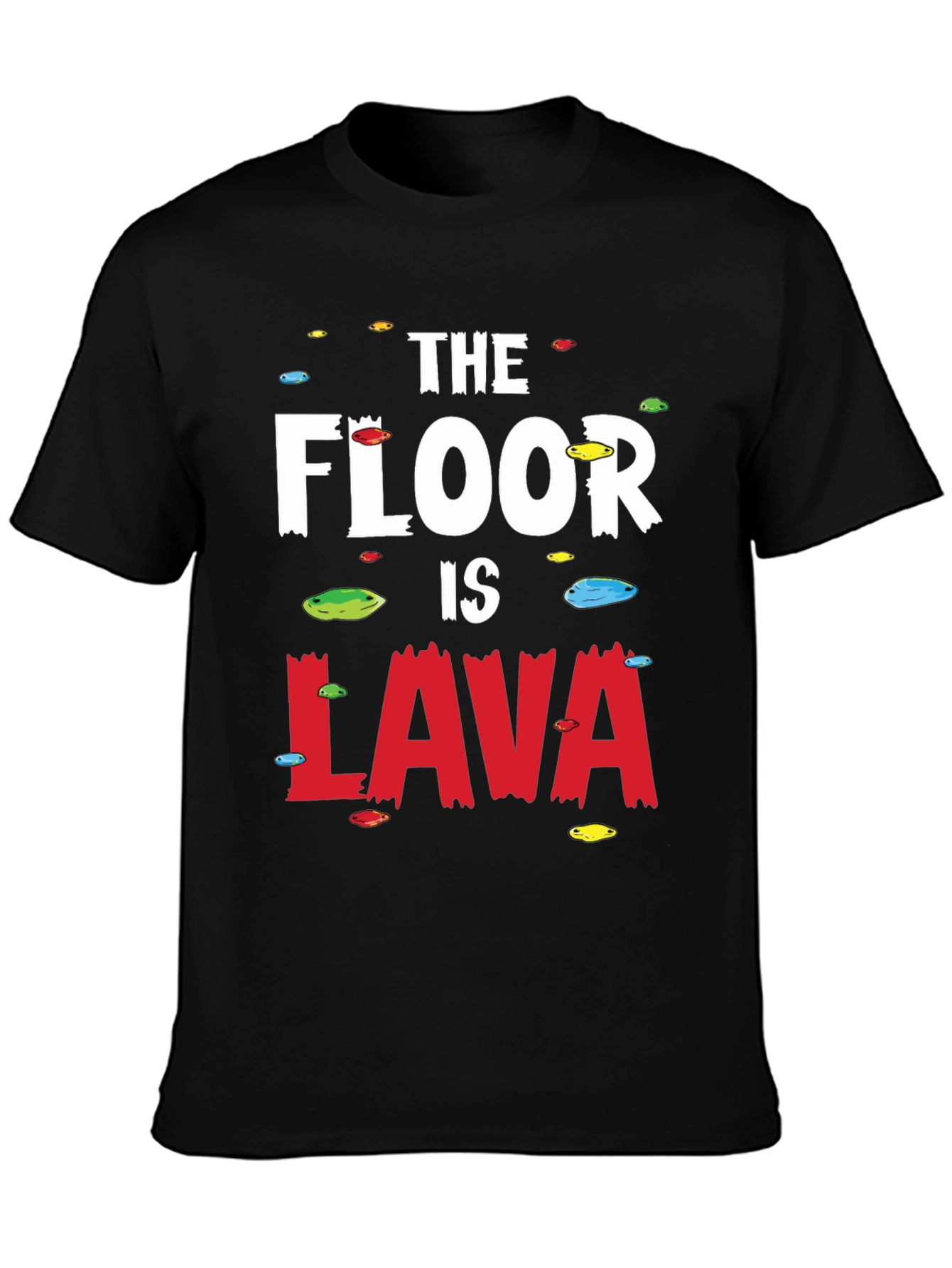 Black The Floor Is Lava Black Graphic Tee view 3