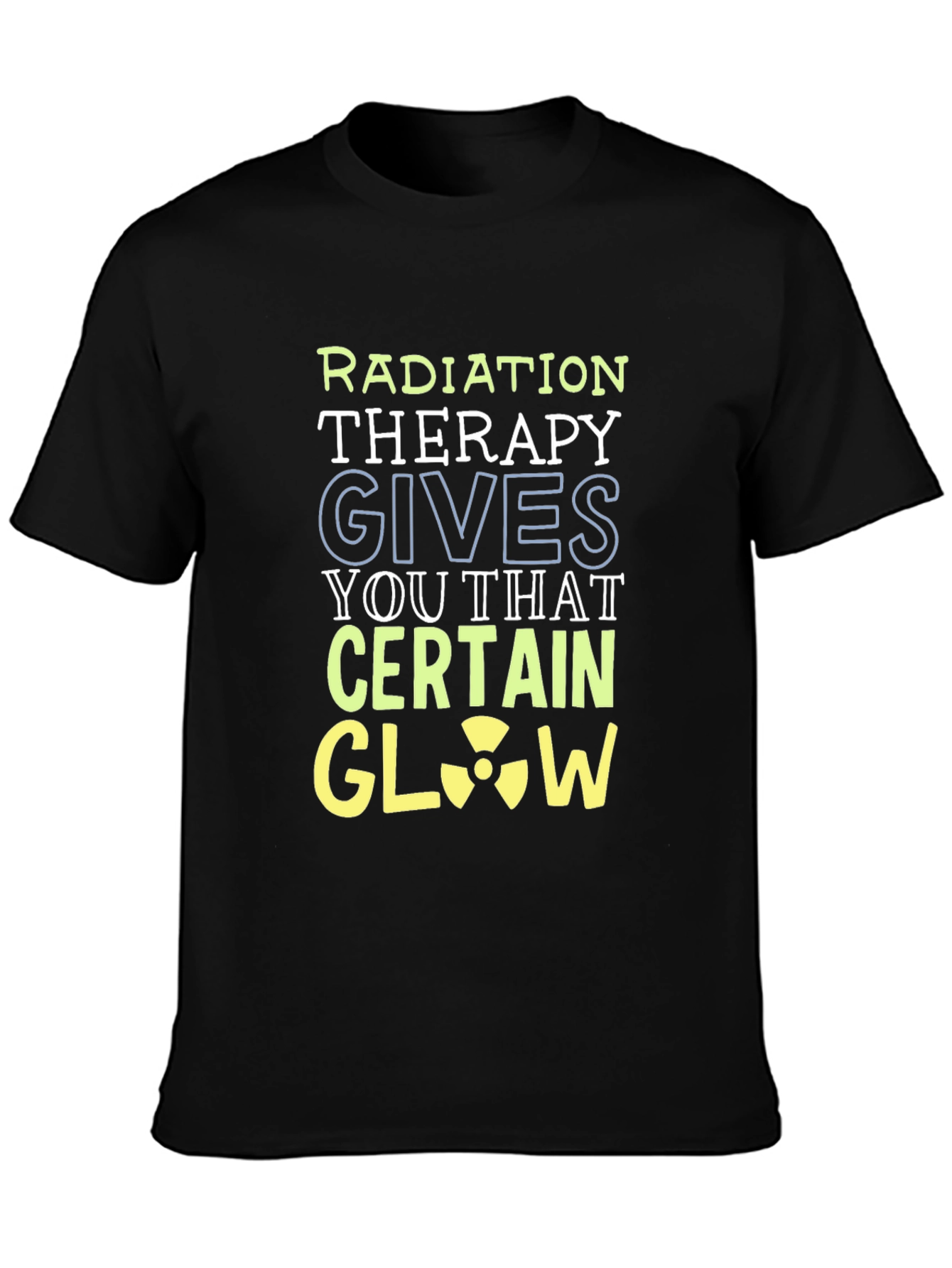 Black Radiation Therapy Glow Black Graphic T-Shirt view 3