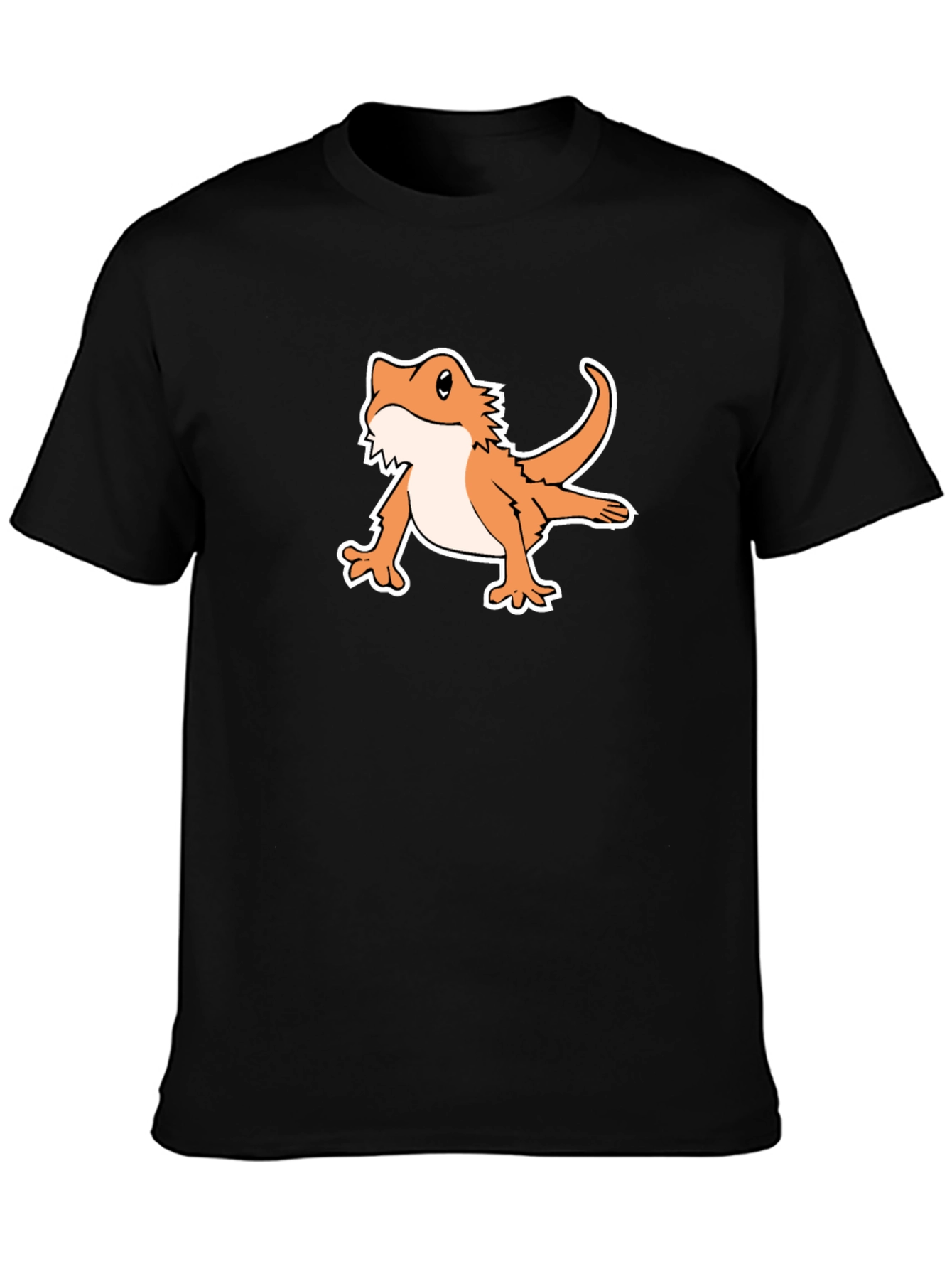 Black Bearded Dragon Tee - Cute Lizard Pet Graphic T-Shirt view 3