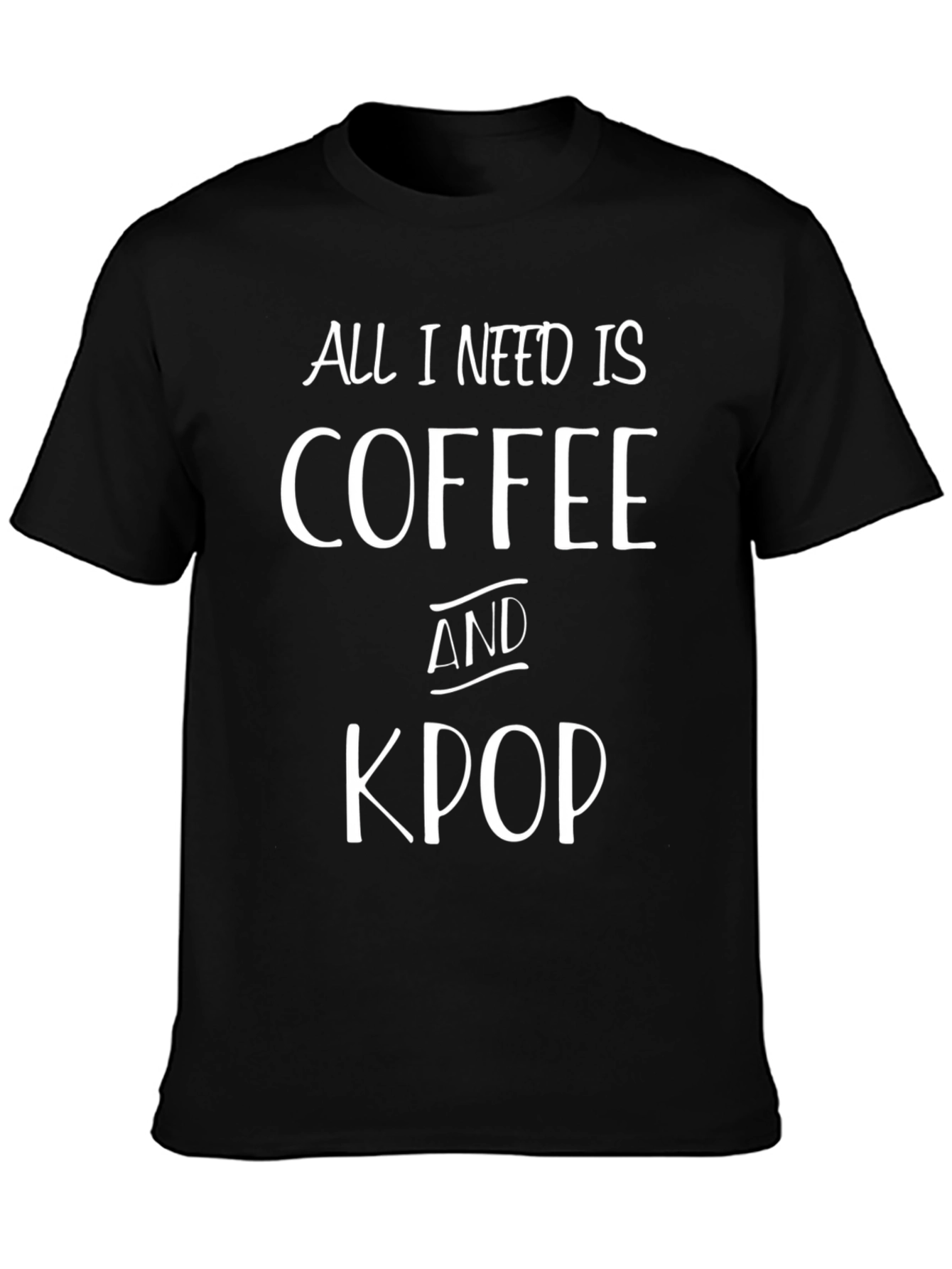 Black Coffee and Kpop Black T-Shirt view 3