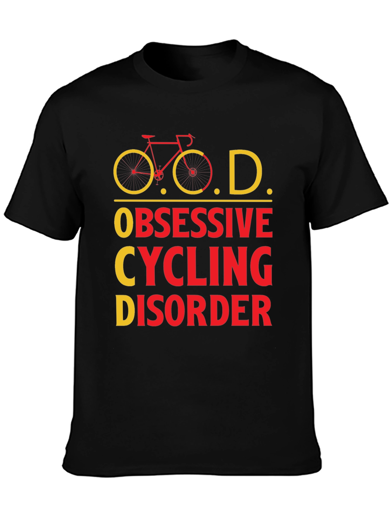 Black Obsessive Cycling Disorder Graphic Tee view 3