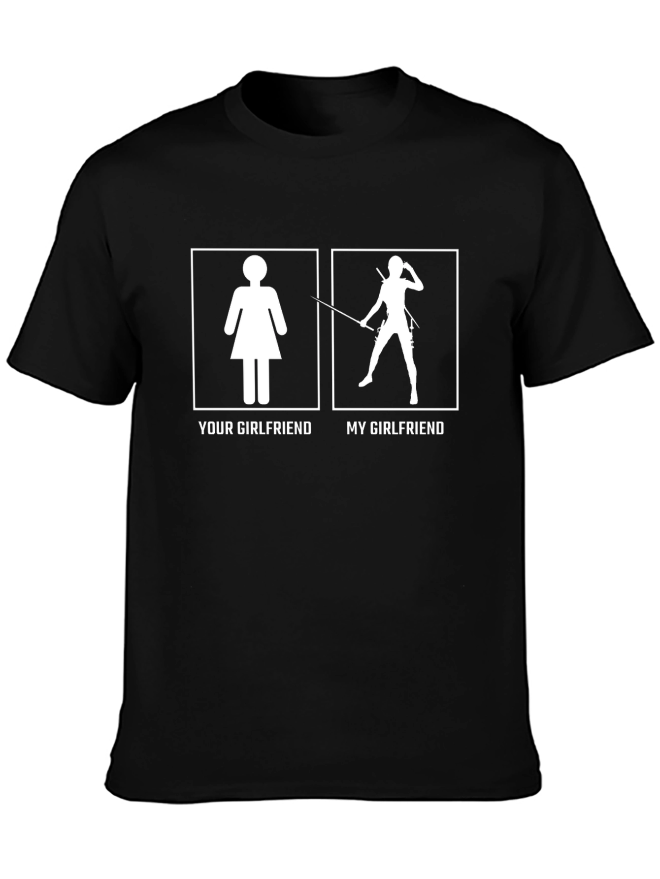 Black Funny Rock Climbing Girlfriend Graphic Tee view 3