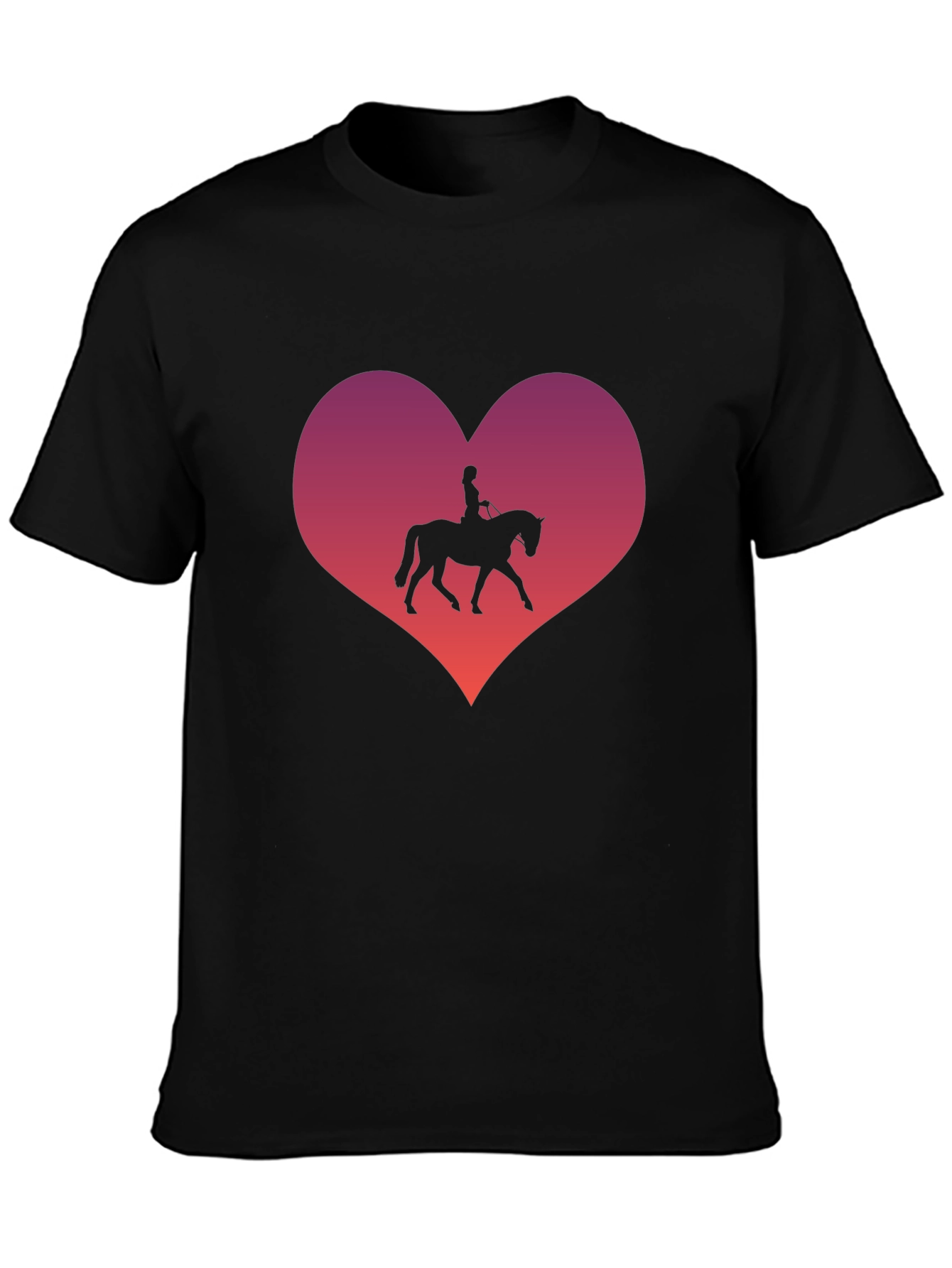 Black Equestrian Heart T-Shirt - Horse Lover's Gift view 3