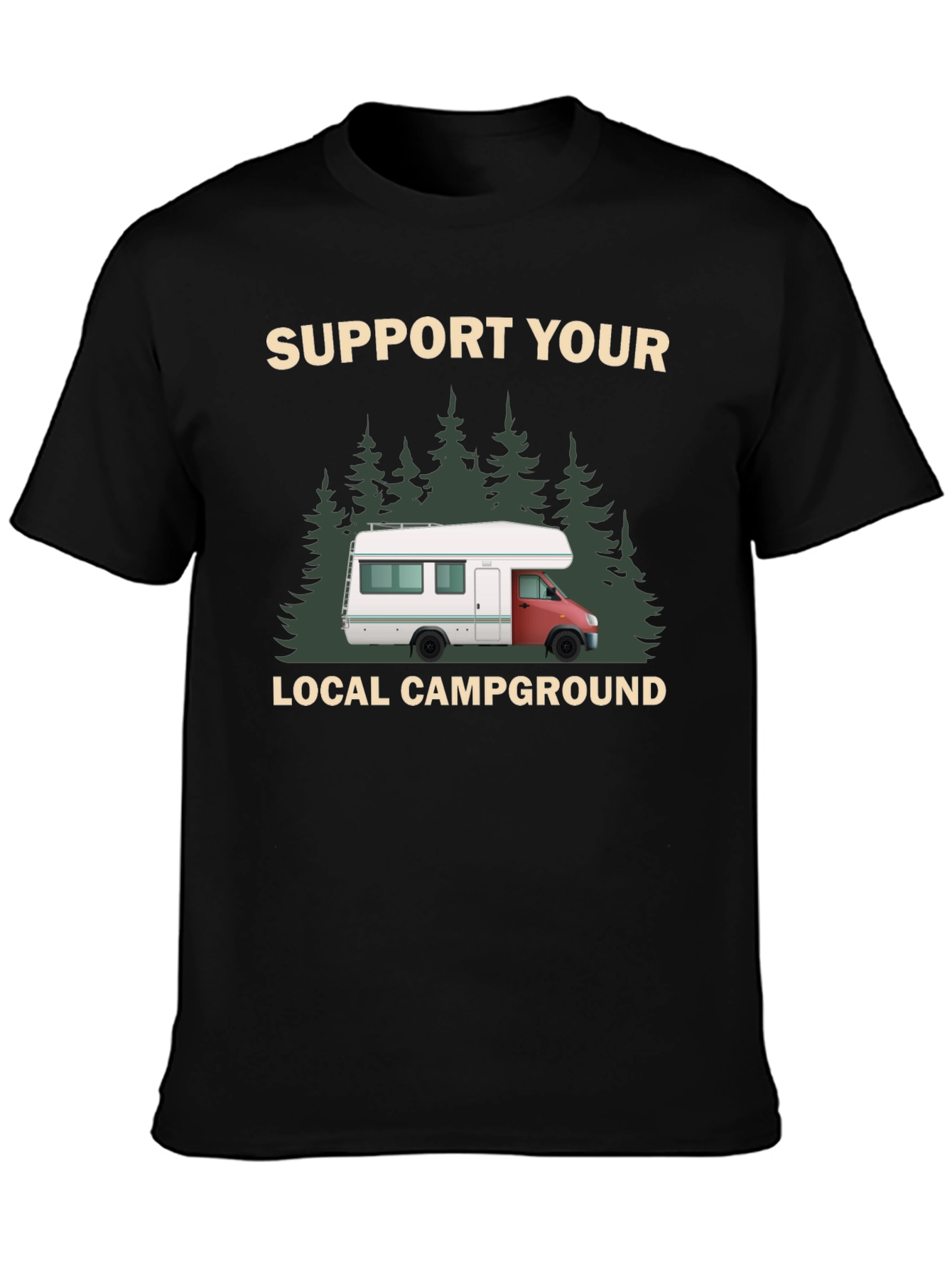 Black Support Your Local Campground Graphic Tee view 3